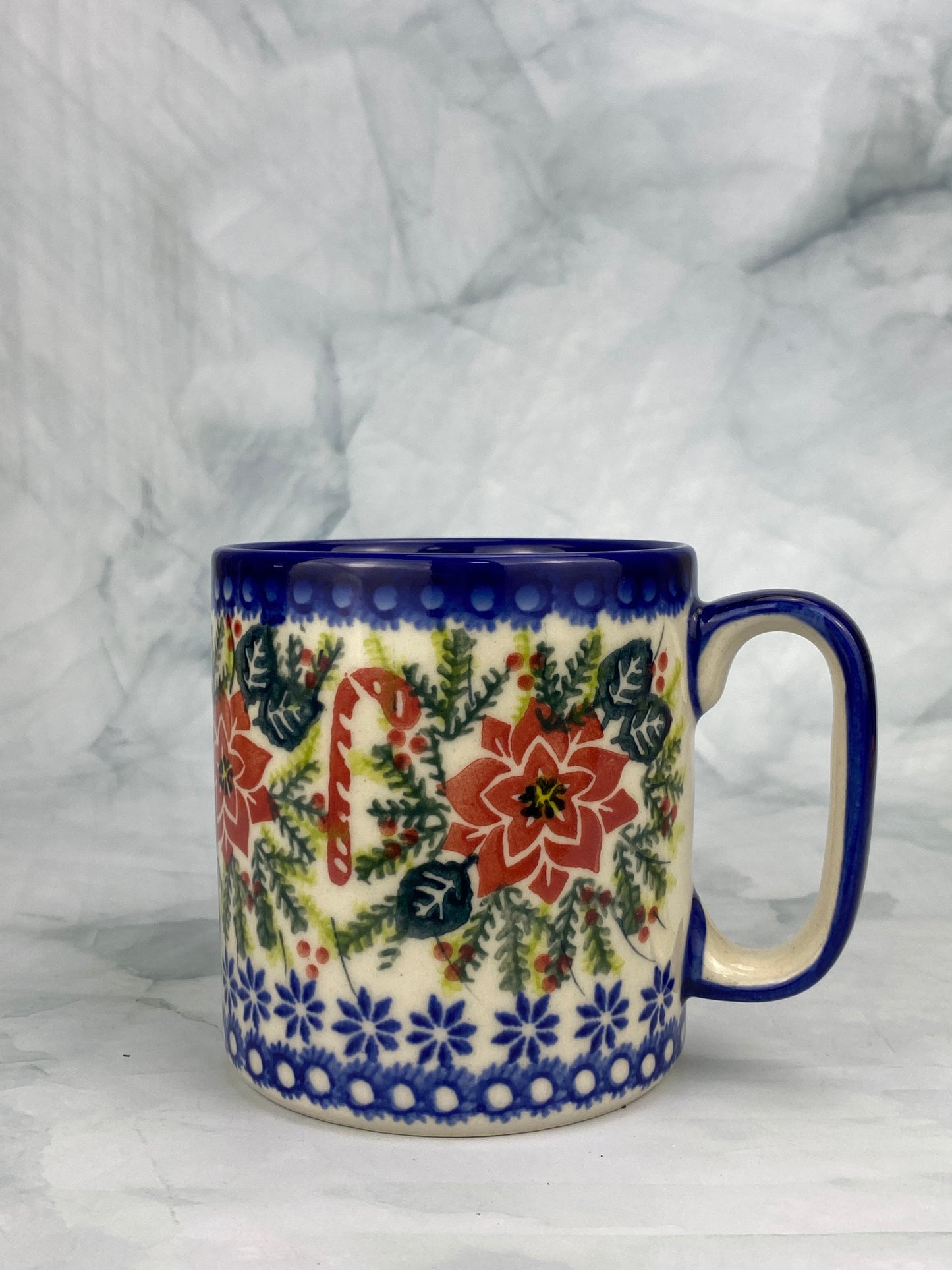 Vena Unikat 12oz Holiday Mug - Shape V055 - Poinsettias