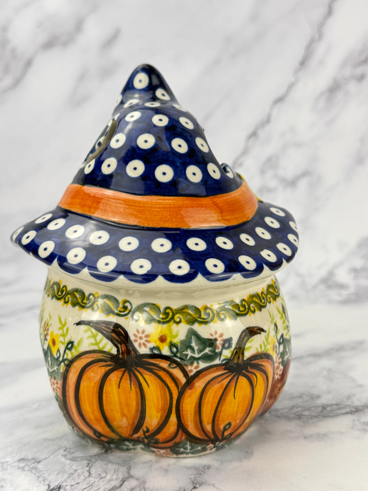 SALE Small Unikat Pumpkin With Hat - Pattern A567