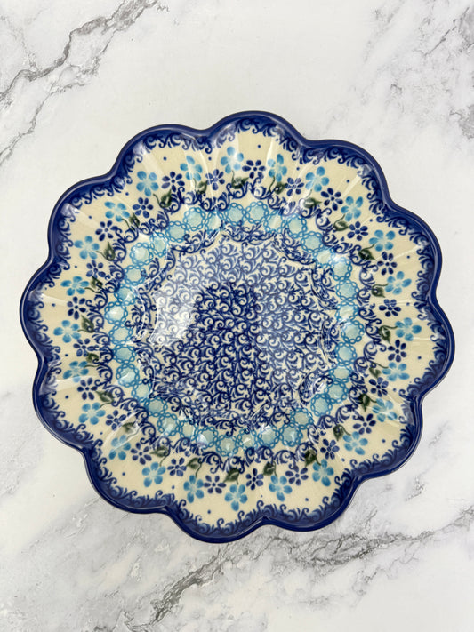 Unikat Egg Plate - Shape V130 - Blue Flowers