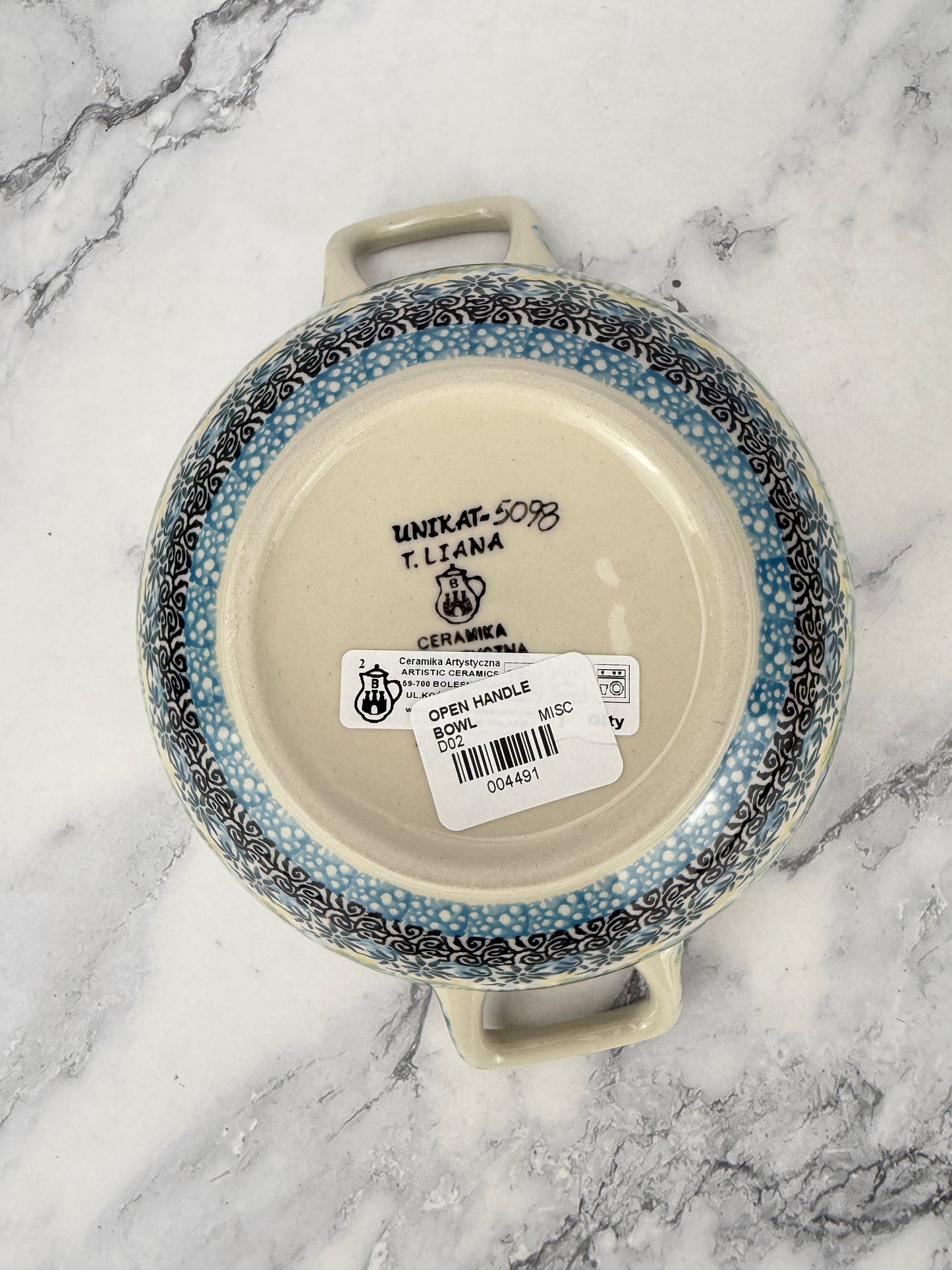 Unikat Open Handled Bowl - Shape D02 - Pattern U5098