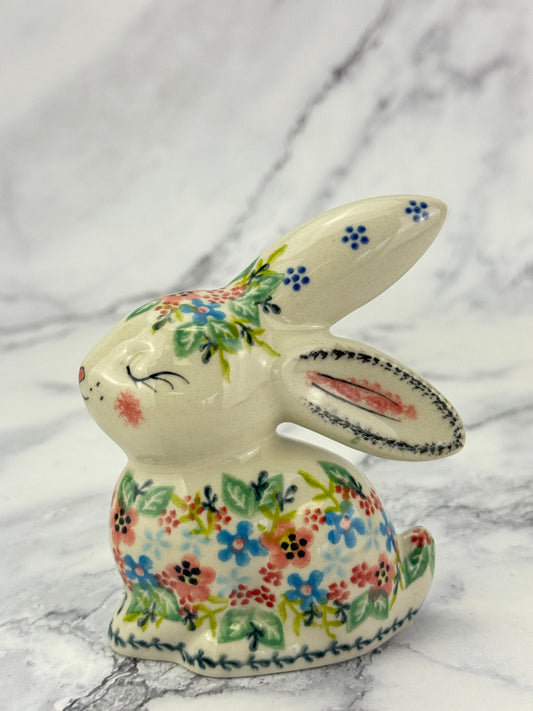Bunny Figurine - Shape V412 - Pink and Blue Flower