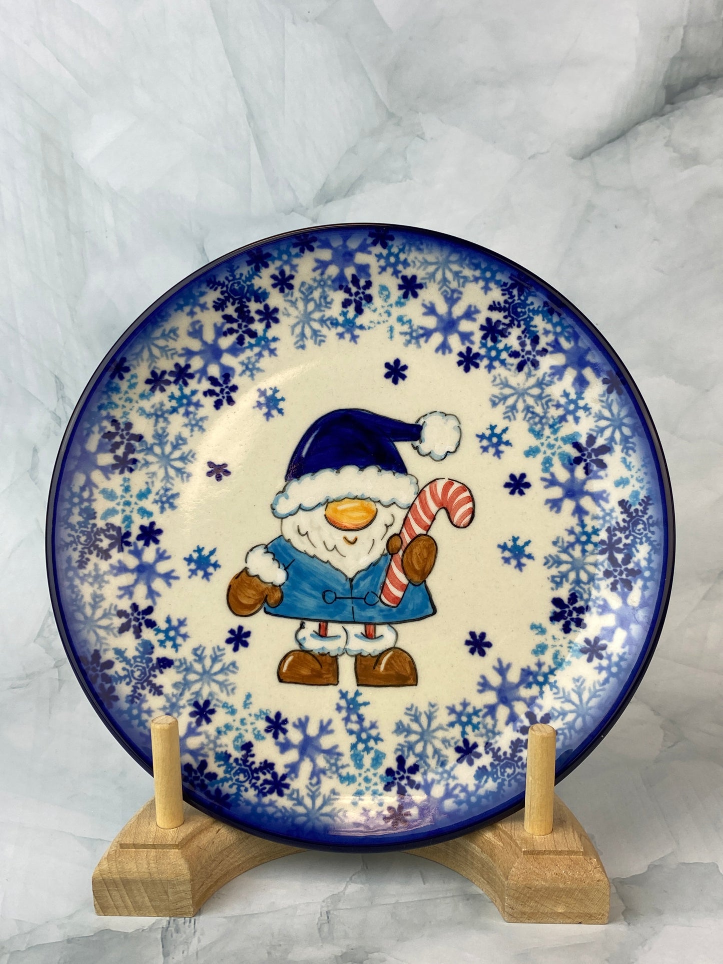 Moja Gnome Dessert Plate - Blue Hat & Turquoise Coat