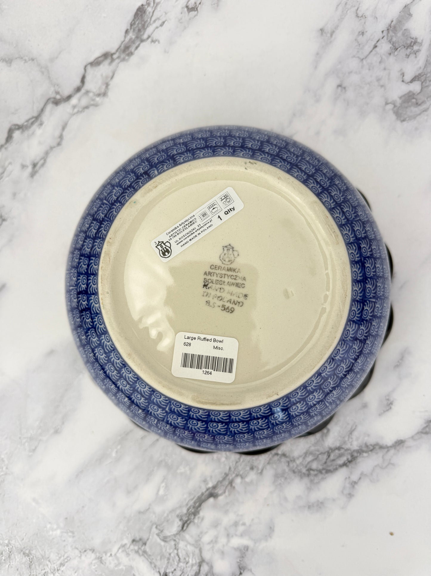 Large Ruffled Bowl - Shape 628 - Pattern 1916