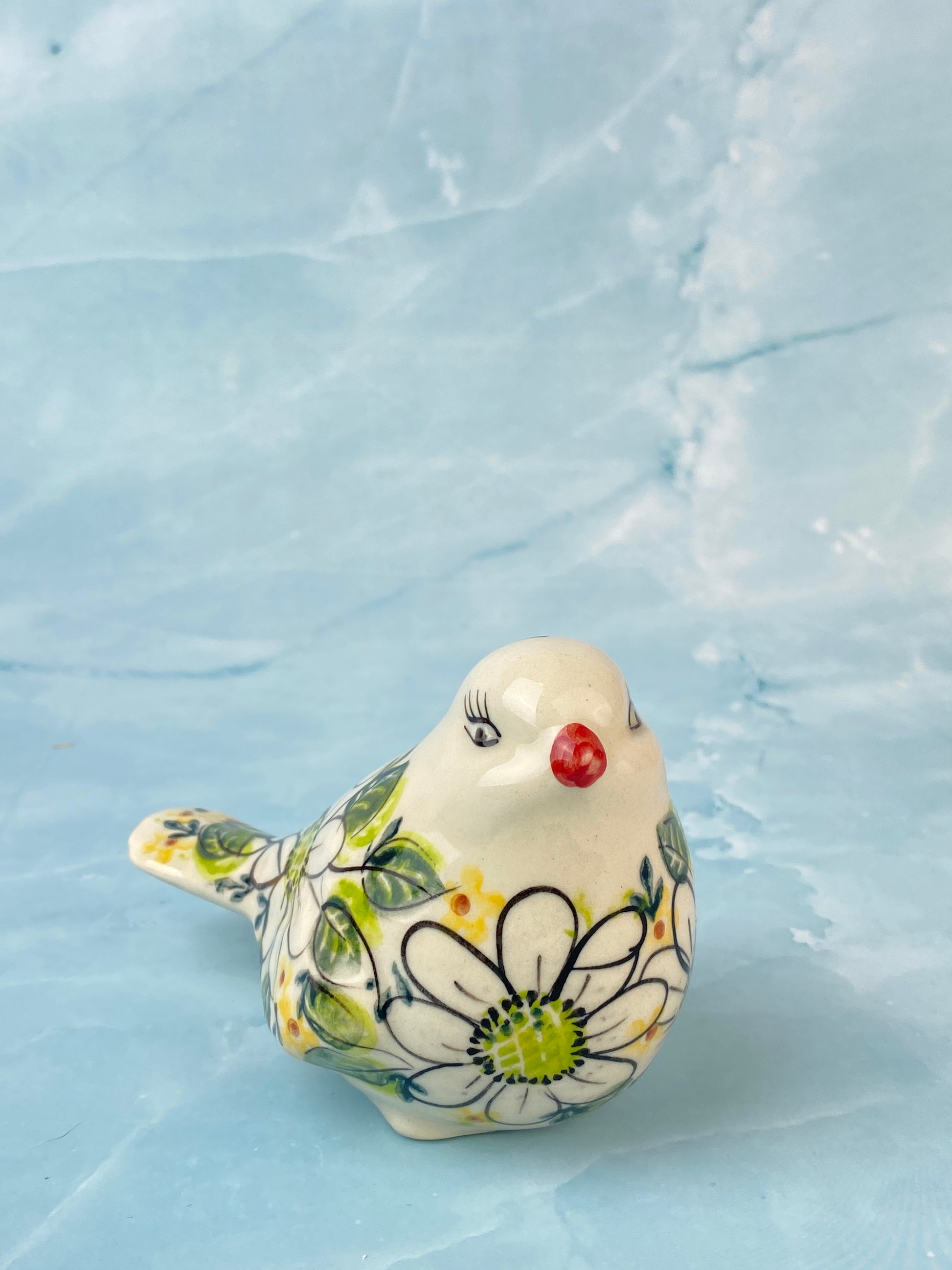 Vena Bird - Shape V518 - Pattern A569 White Daisy – Polish Pottery Westlake