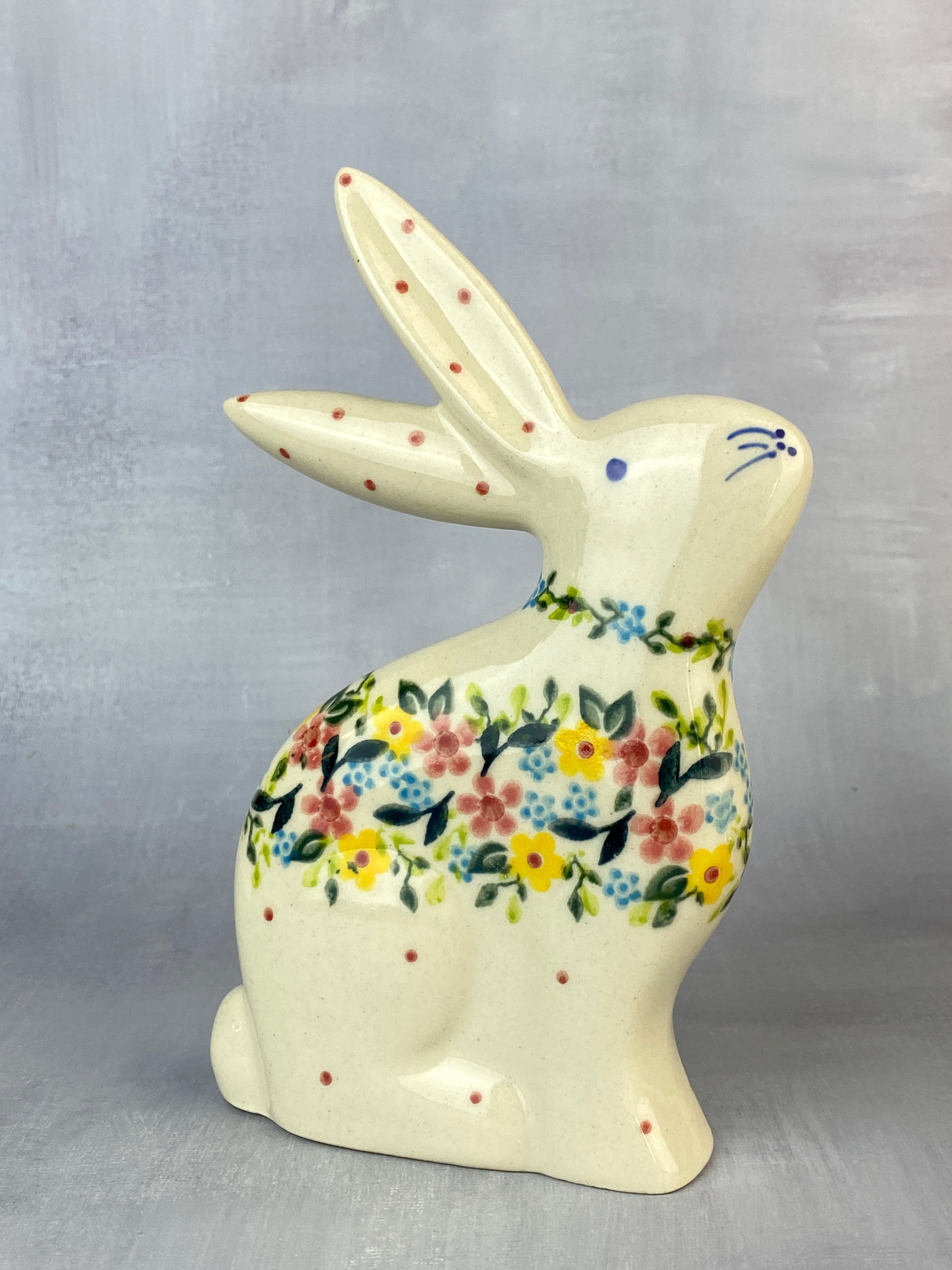 Tall Vena Bunny - Shape V613 - Pink and Yellow Floral – Polish Pottery ...