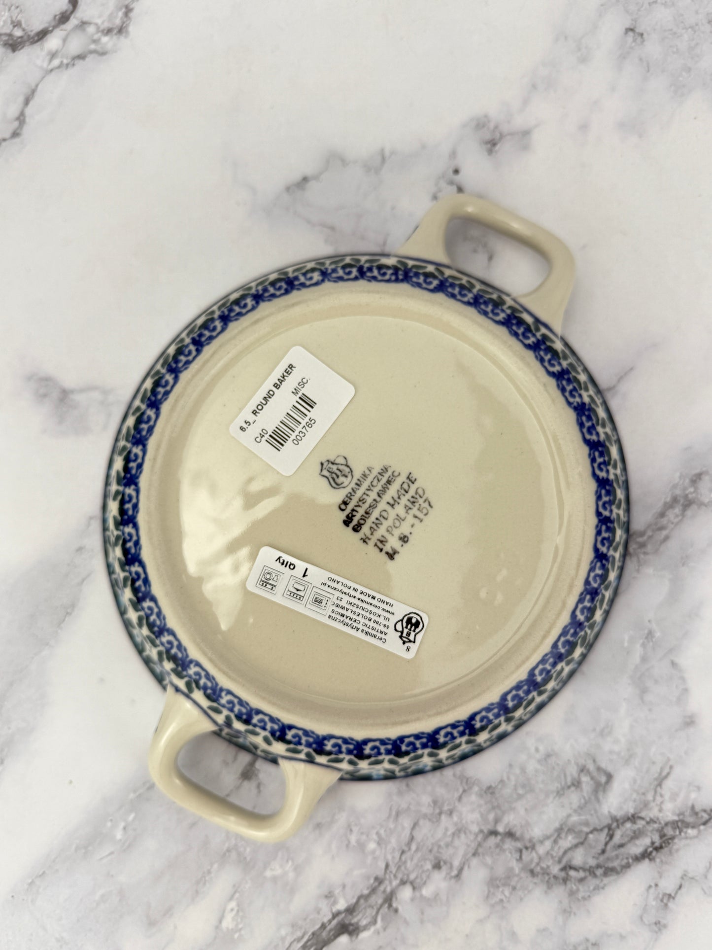Small Round Baker with Handles - Shape C40 - Pattern 2785
