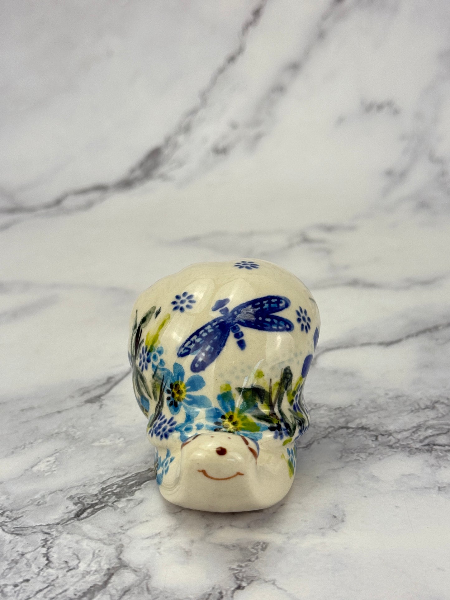 Snail Figurine - Shape V415 - Pattern Dragonfly Drift