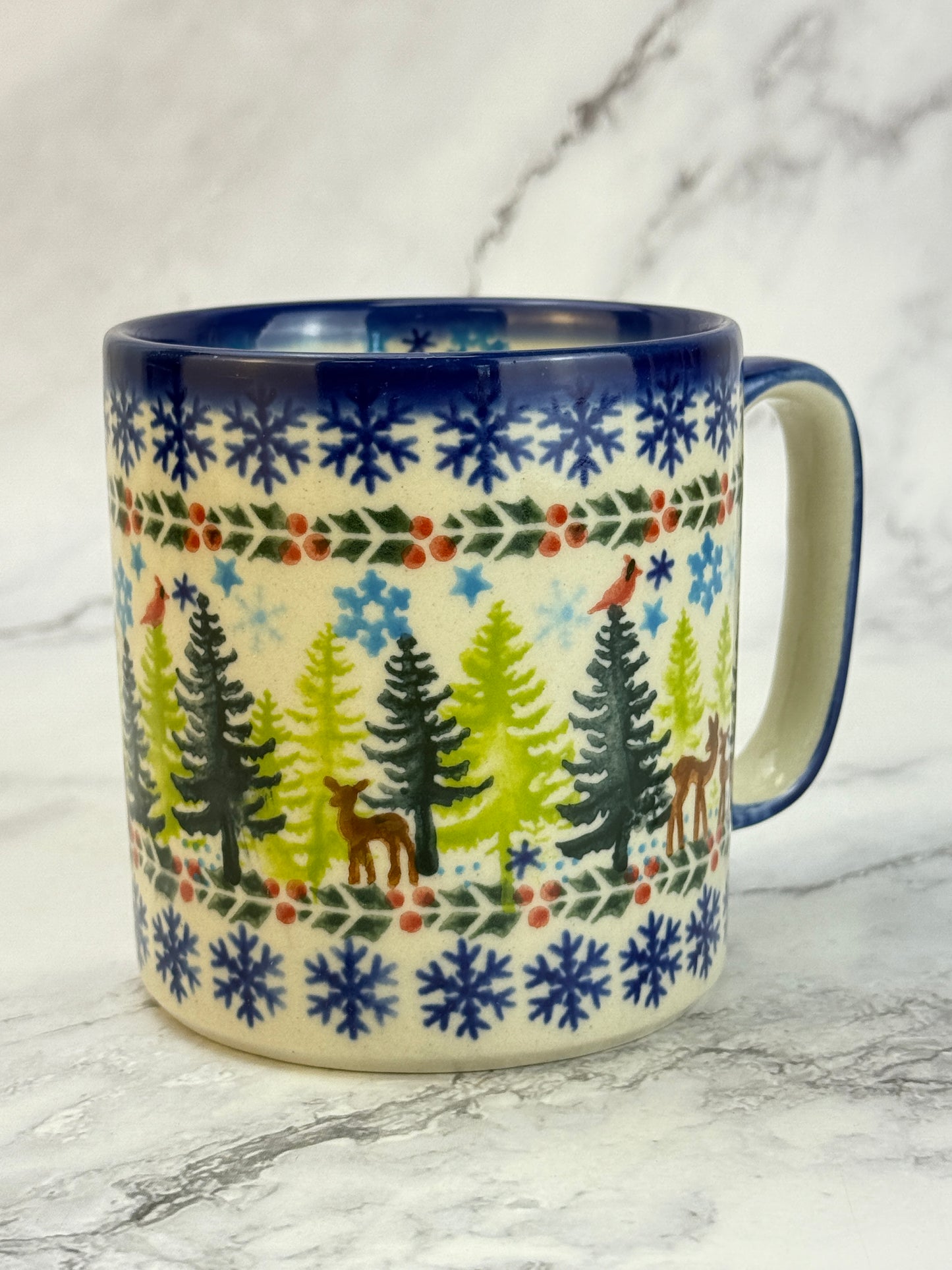 Vena Unikat 12oz Holiday Mug - Shape V055 - Winter Forest