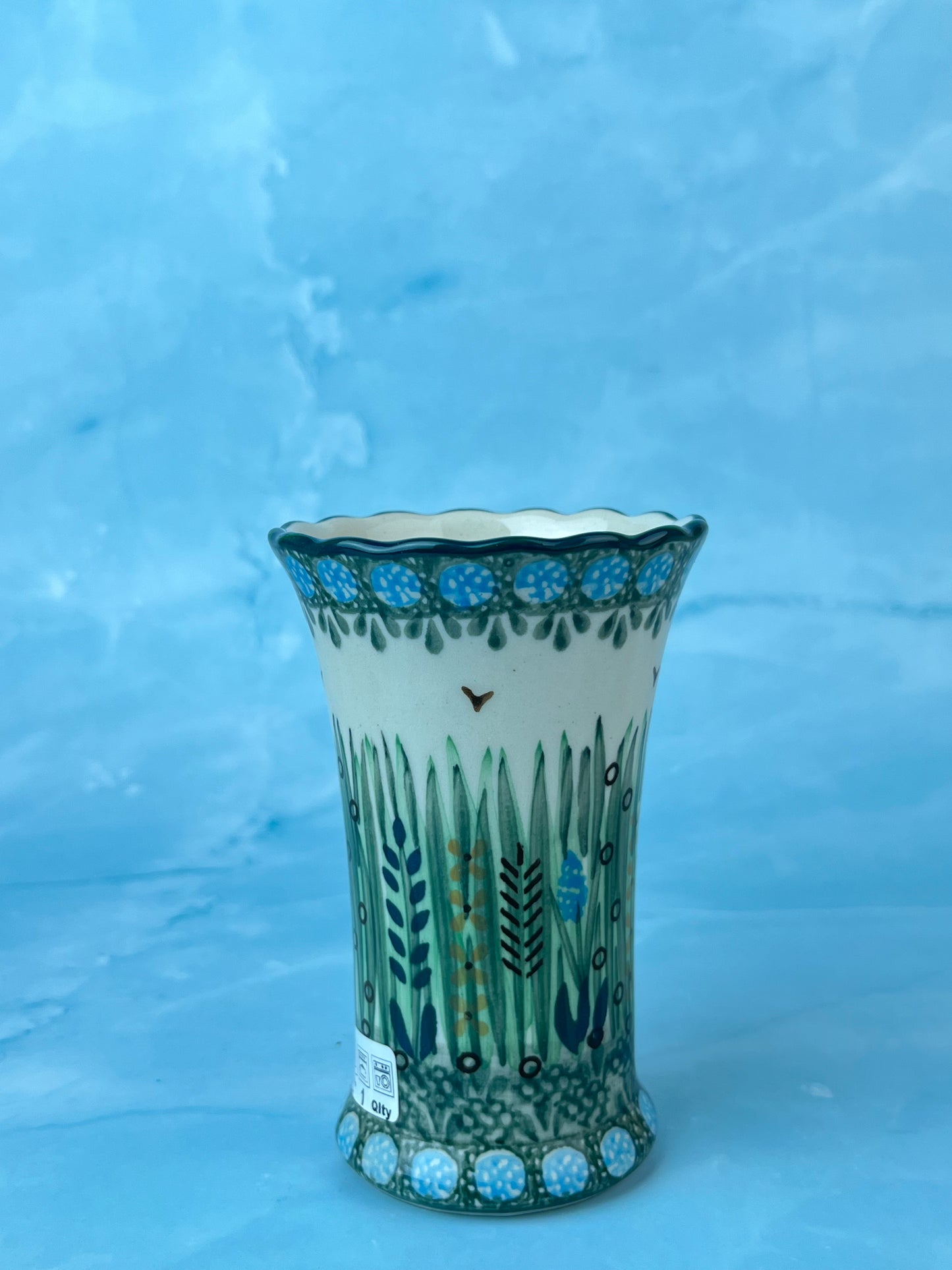 Ruffled Unikat Bud Vase - Shape 127 - Pattern U803