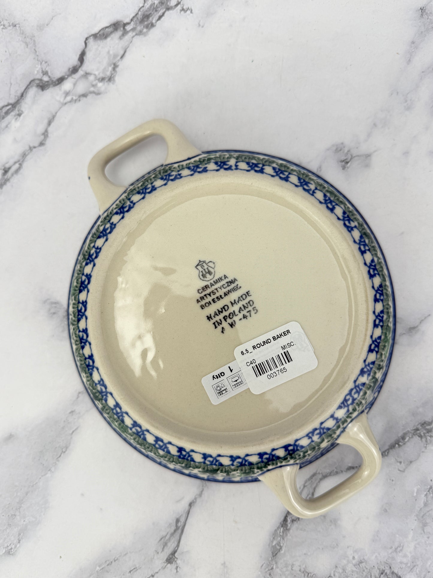Small Round Baker with Handles - Shape C40 - Pattern 2903