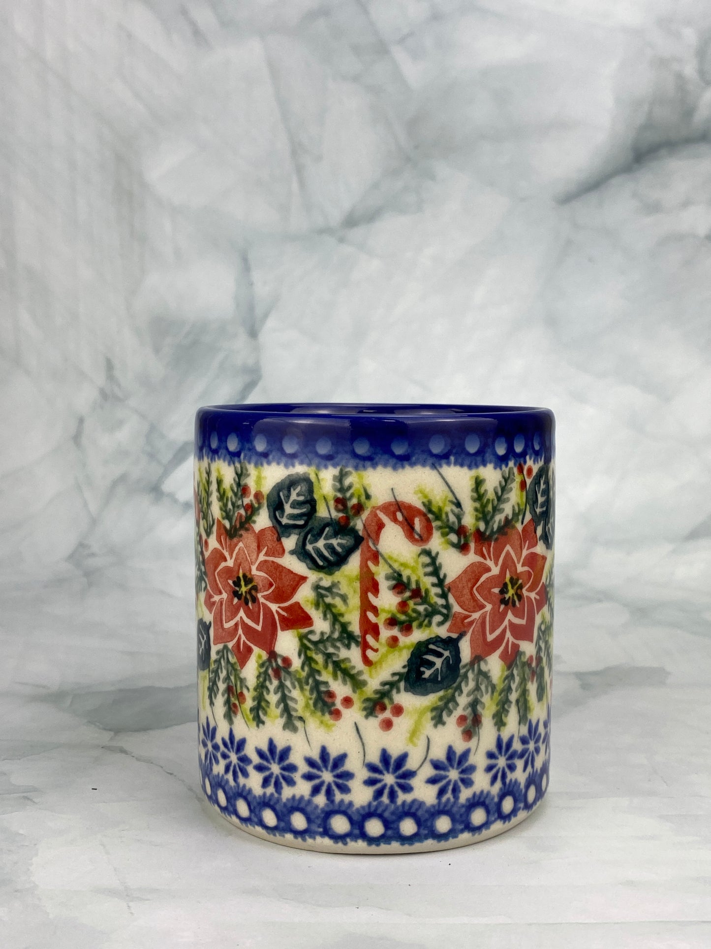 Vena Unikat 12oz Holiday Mug - Shape V055 - Poinsettias