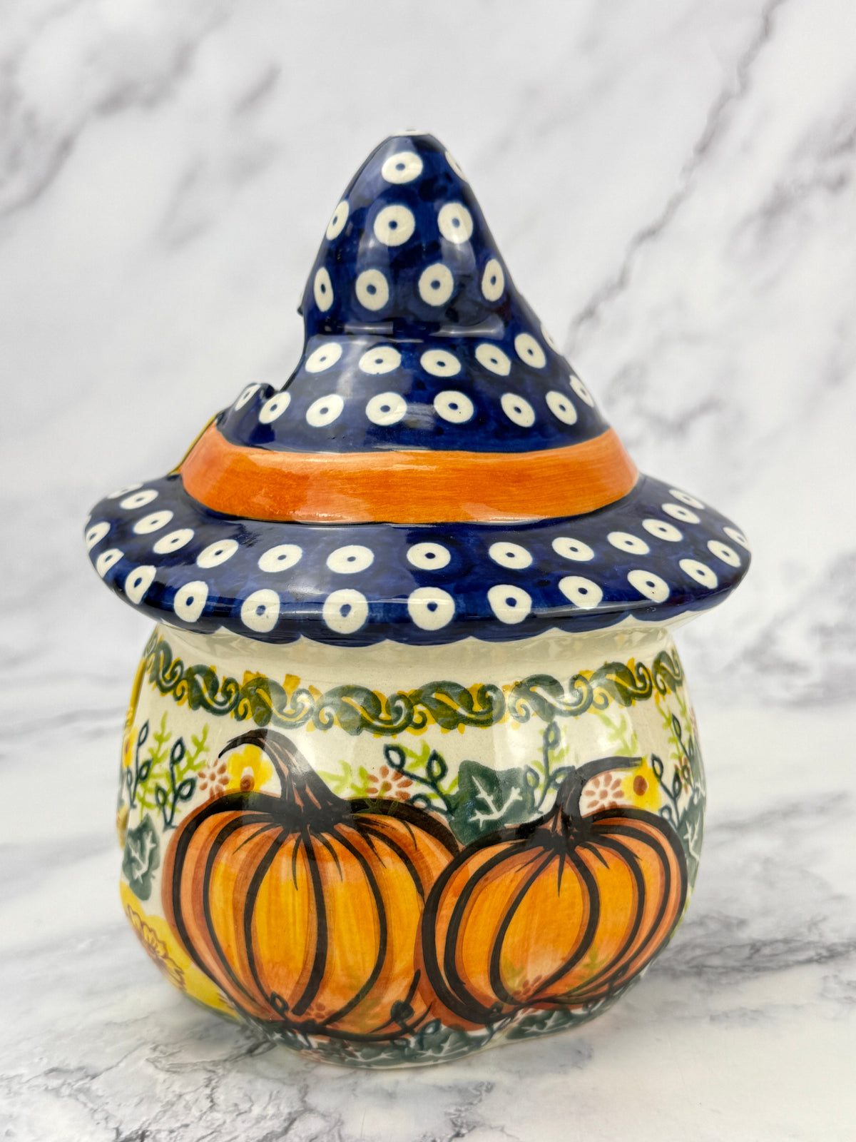 SALE Small Unikat Pumpkin With Hat - Pattern A567