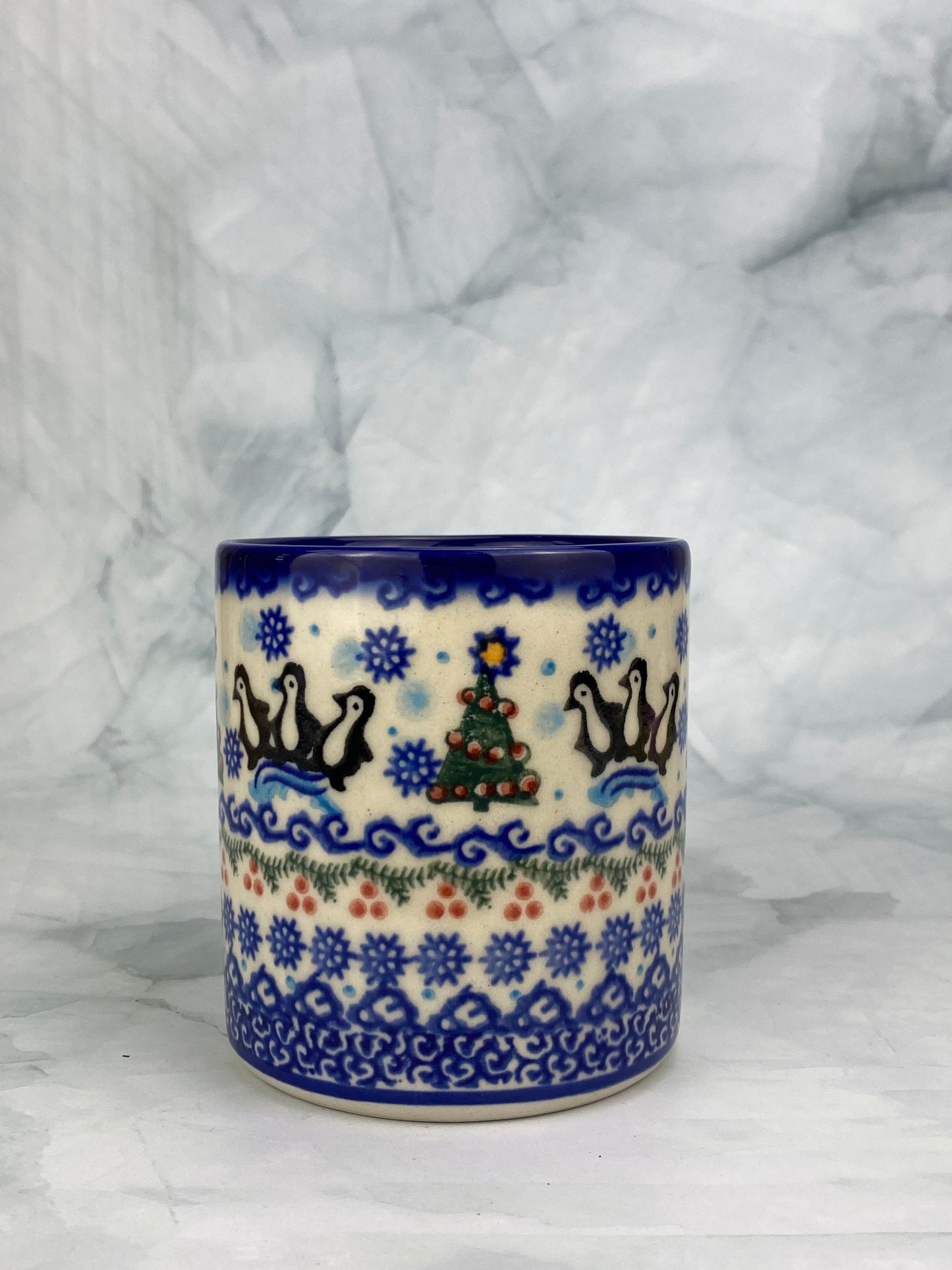 Vena Unikat 12oz Holiday Mug - Shape V055 - Penguins