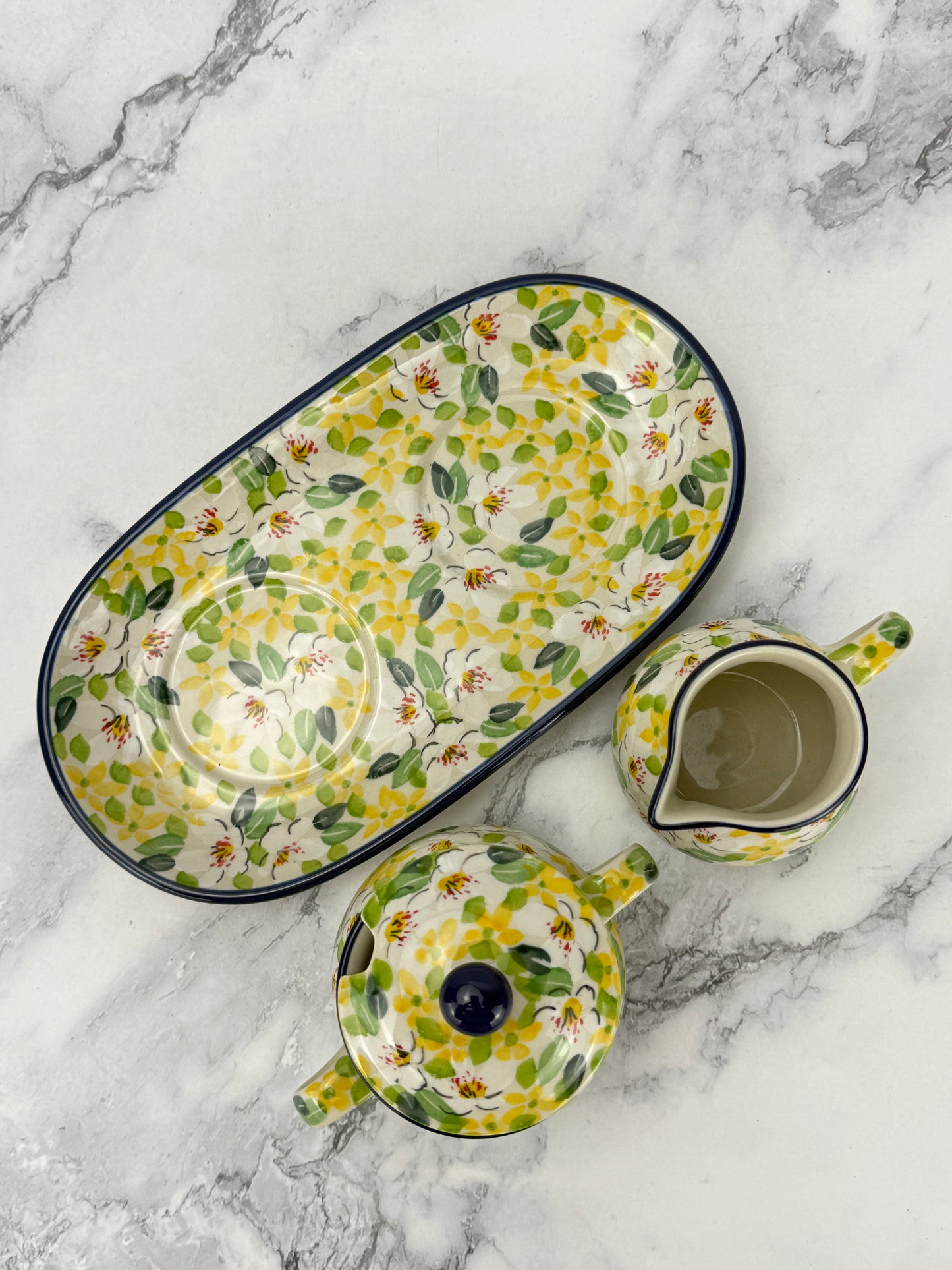 Unikat Creamer and Sugar with Tray - Shape 422 - Pattern U4901