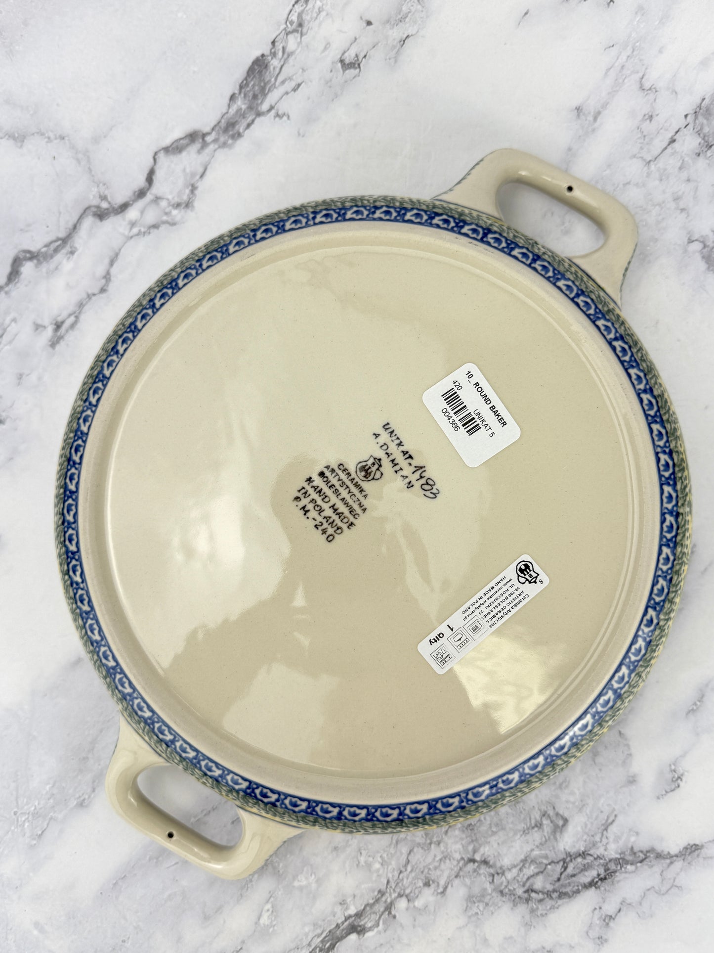 10" Unikat Round Baker With Handles - Shape 420 - Pattern U1483