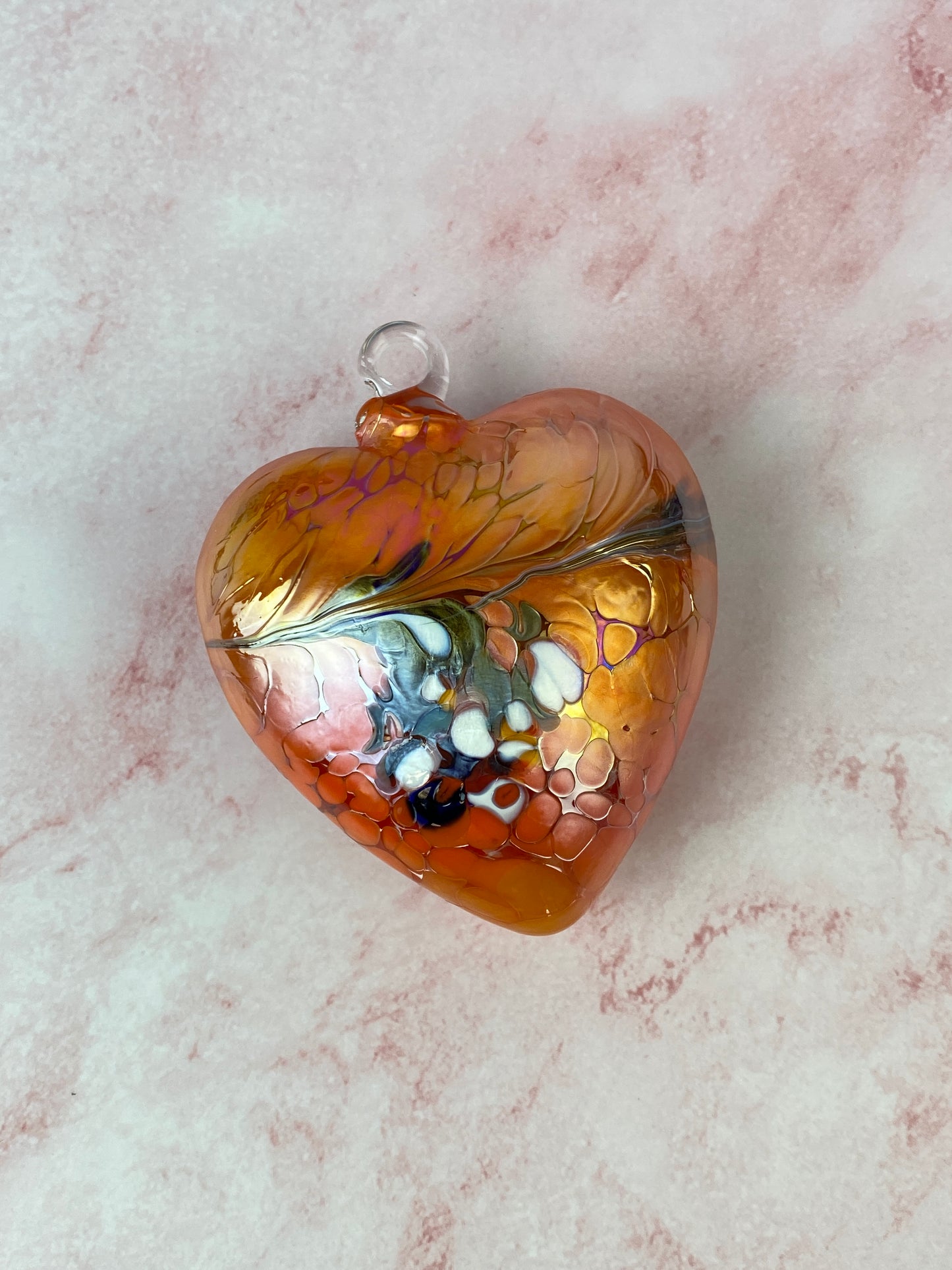 Borowski Glass Heart - Orange