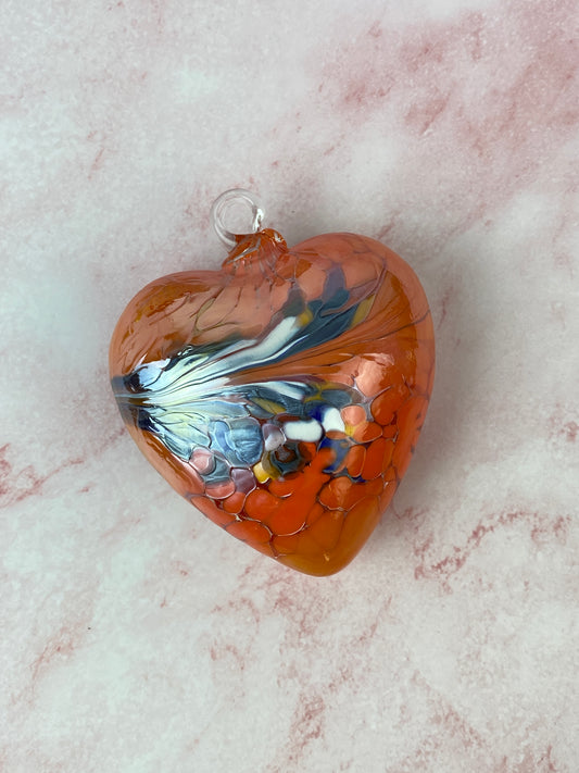 Borowski Glass Heart - Orange
