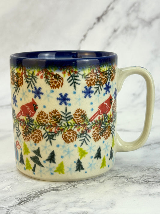 Vena Unikat 12oz Holiday Mug - Shape V055 - Cardinals and Pine