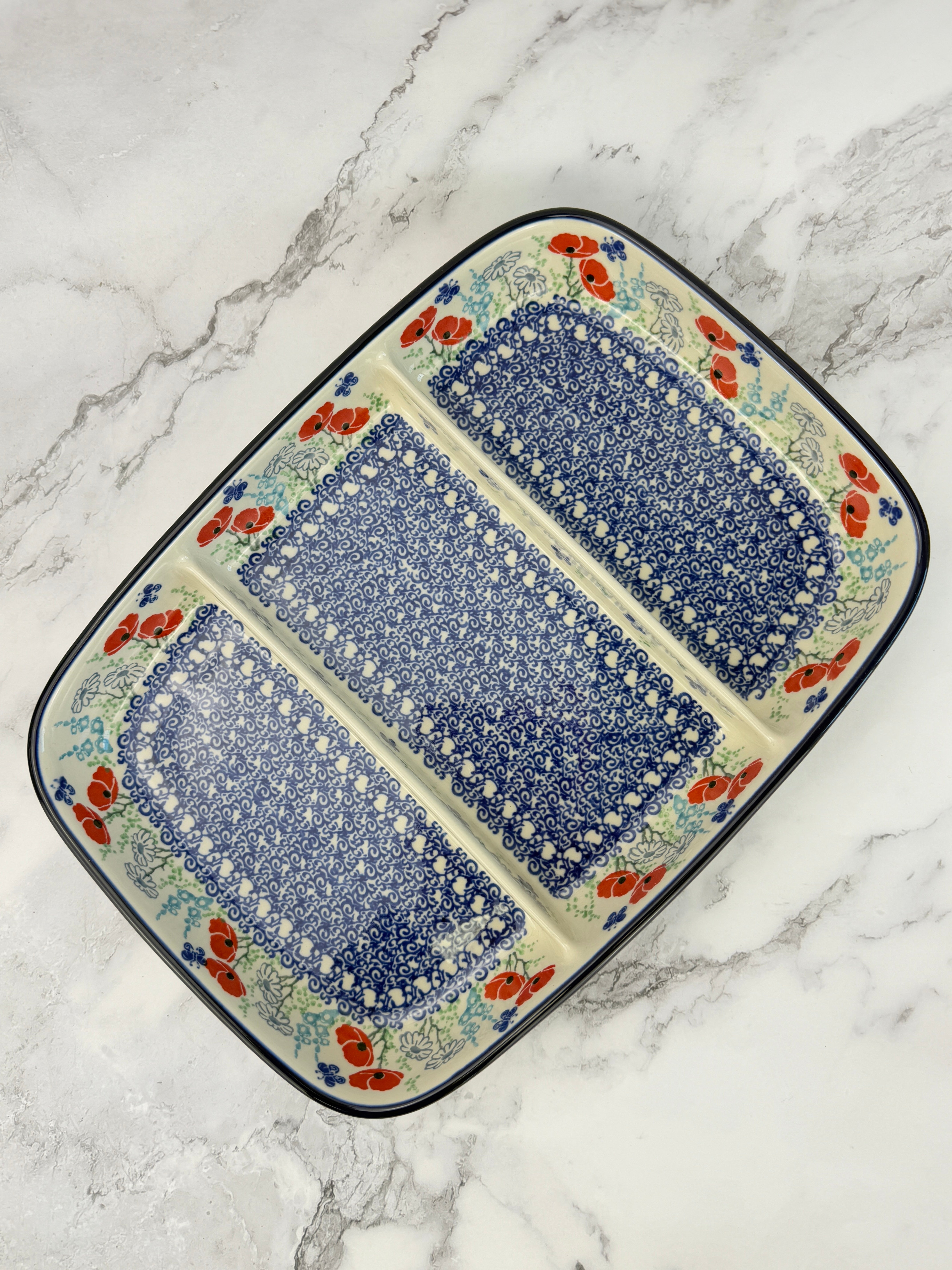 Shapi 394 Large Three Part Divided Dish - Shape 394 - Pattern 2901 – Polish ...