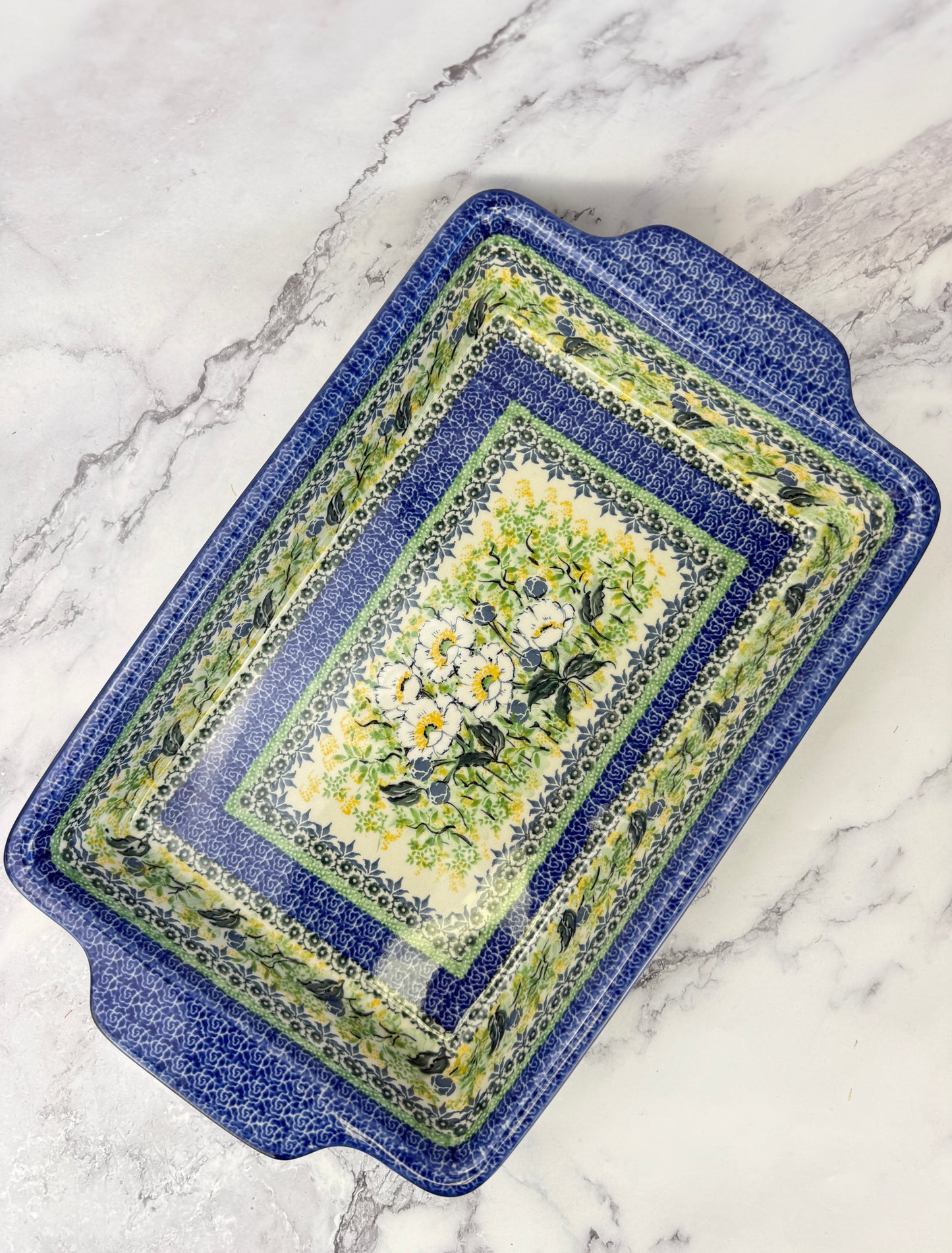 Large Unikat Rectangular Baker with Handles - Shape A56 - Pattern U5014