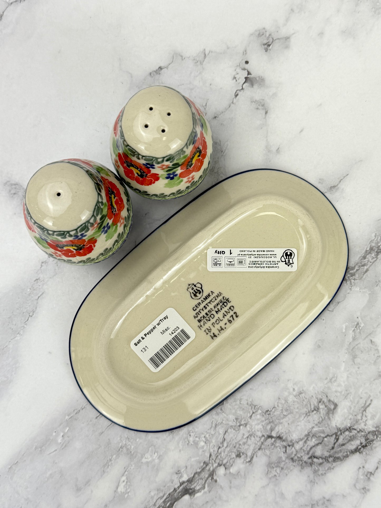 Salt and Pepper Set with Tray - Shape 131 - Pattern 3219