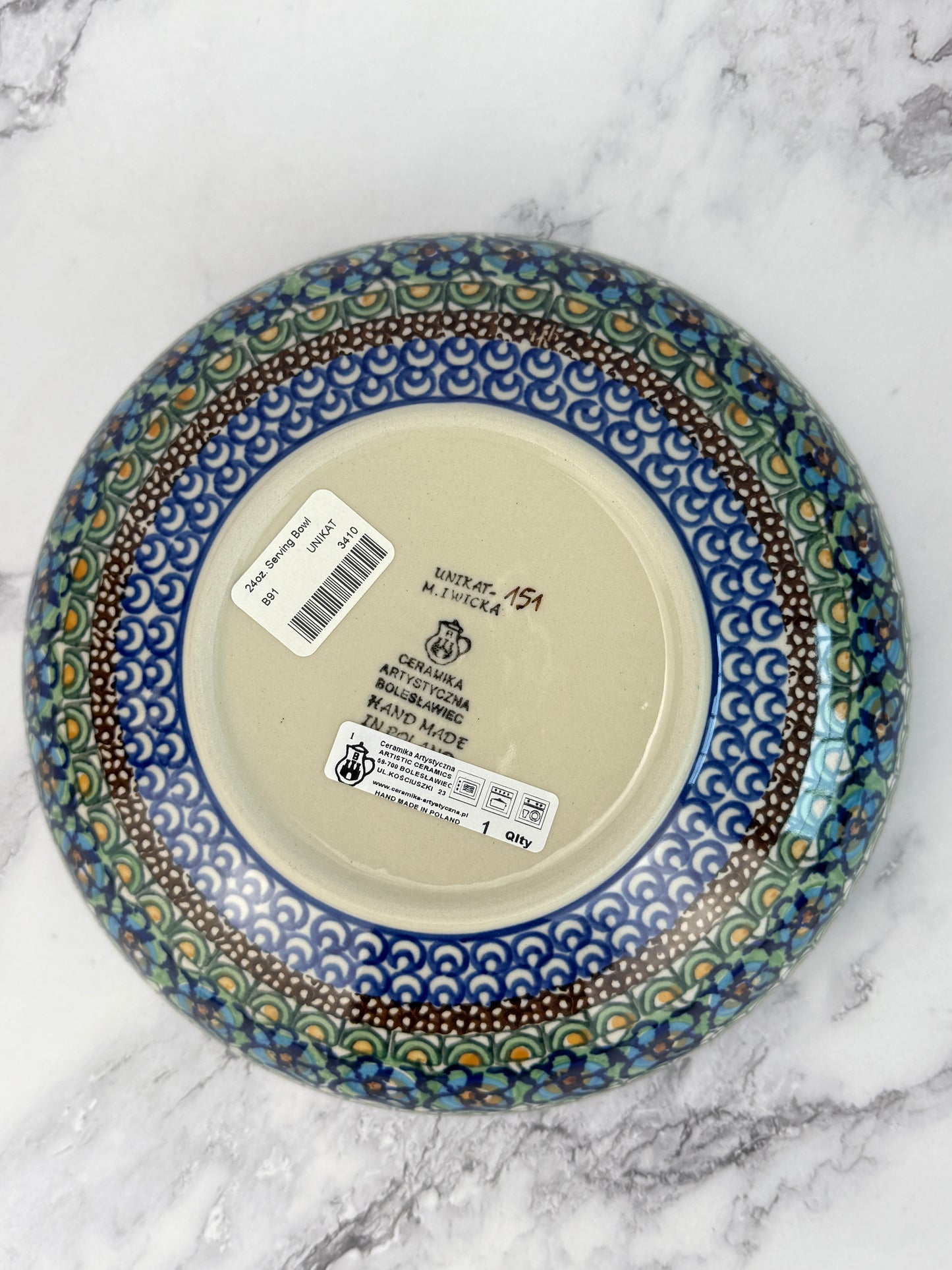 8.5" Unikat Serving Bowl - Shape B91 - Pattern U151