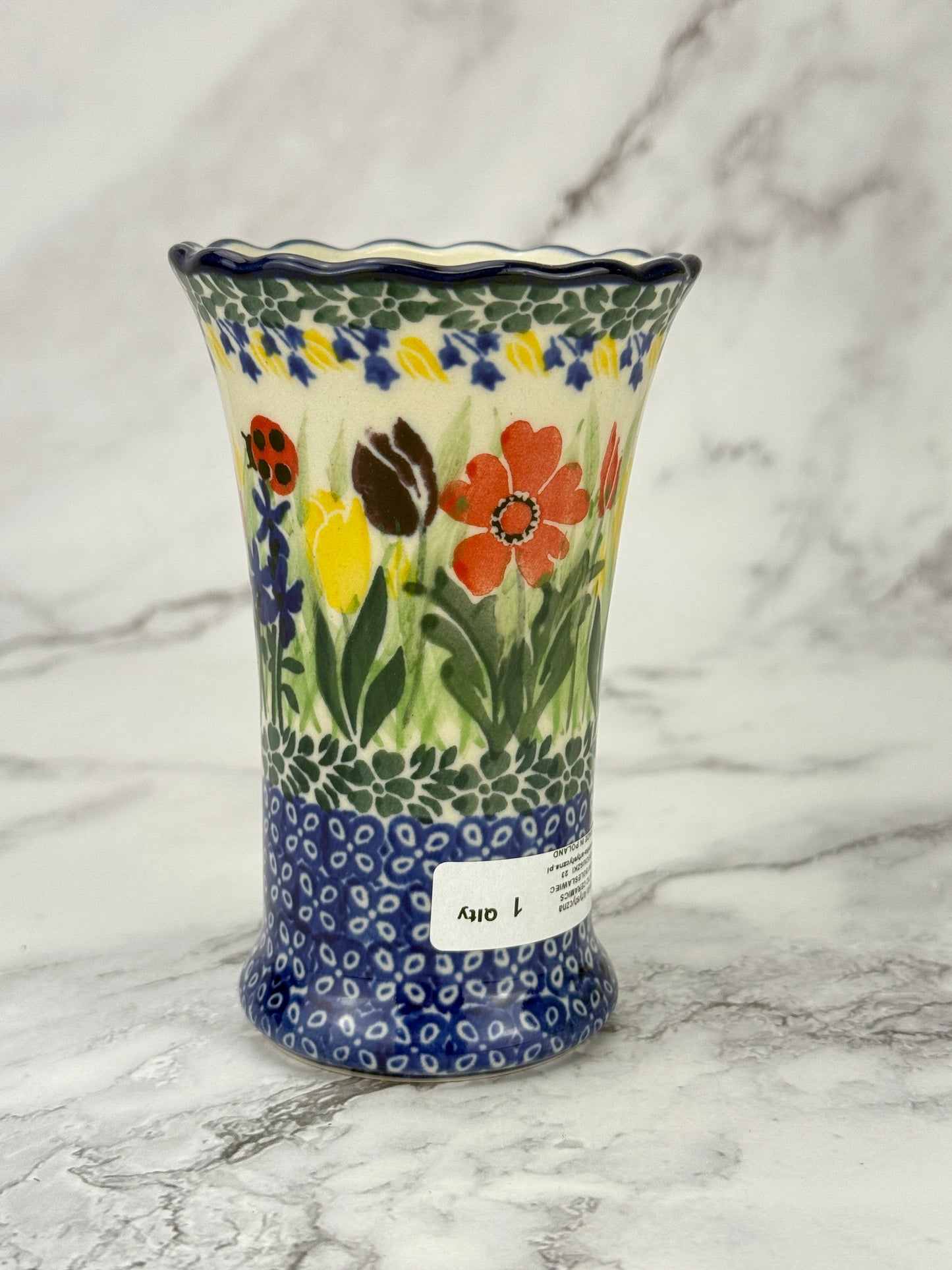 Ruffled Unikat Bud Vase - Shape 127 - Pattern U3787