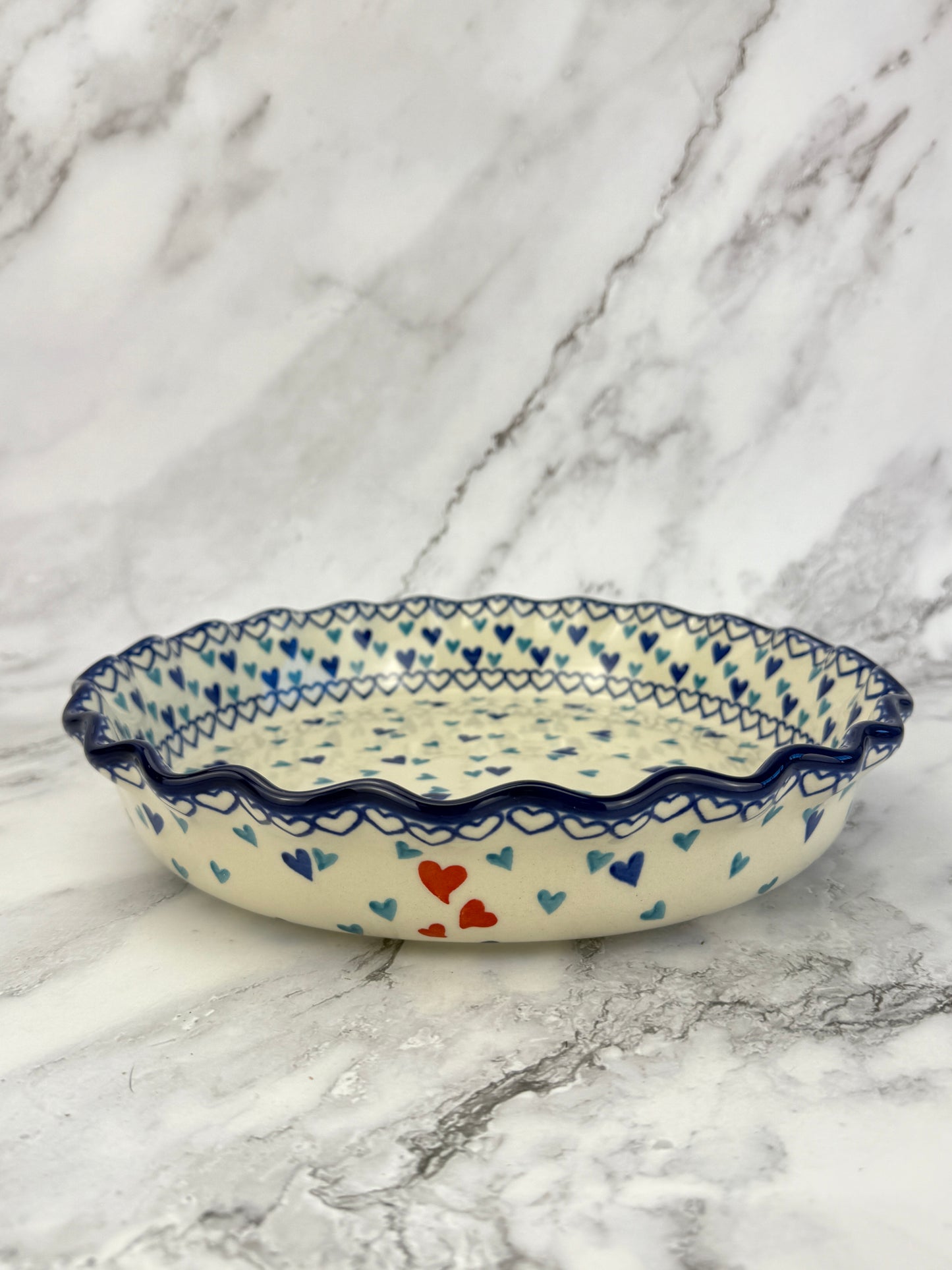 SALE Ruffled Pie Plate / Round Baker  - Shape 636 - Pattern 2878