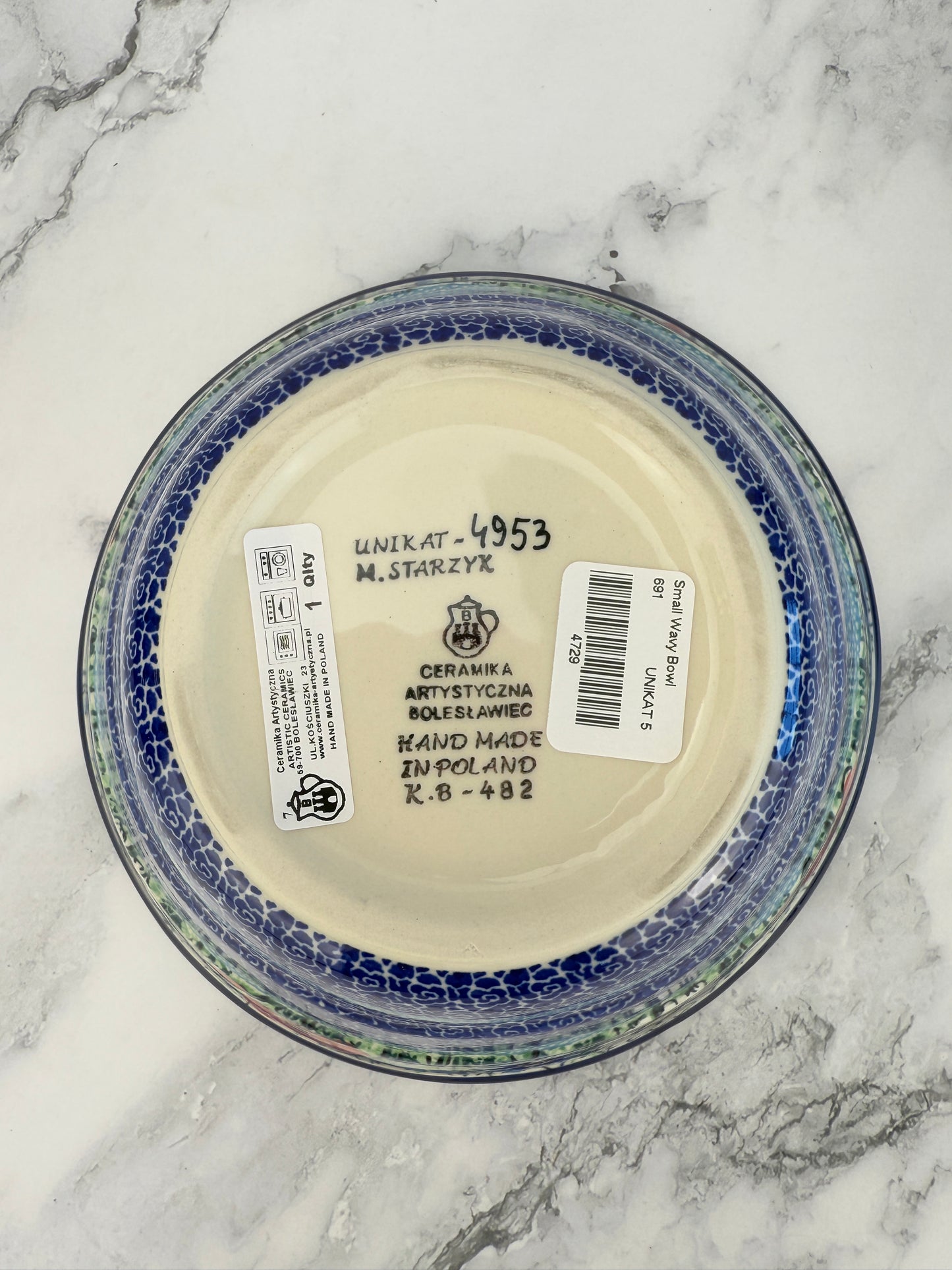 Small Wavy Unikat Bowl - Shape 691 - Pattern U4953