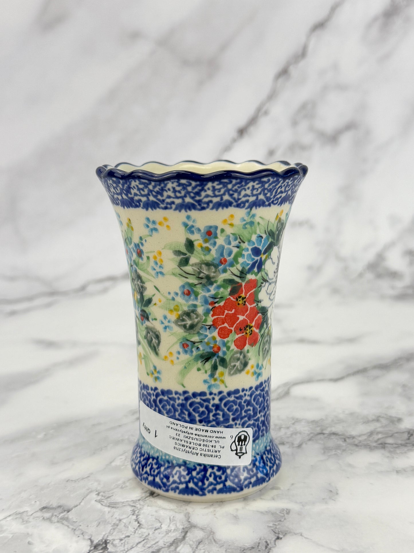 Ruffled Unikat Bud Vase - Shape 127 - Pattern U5156