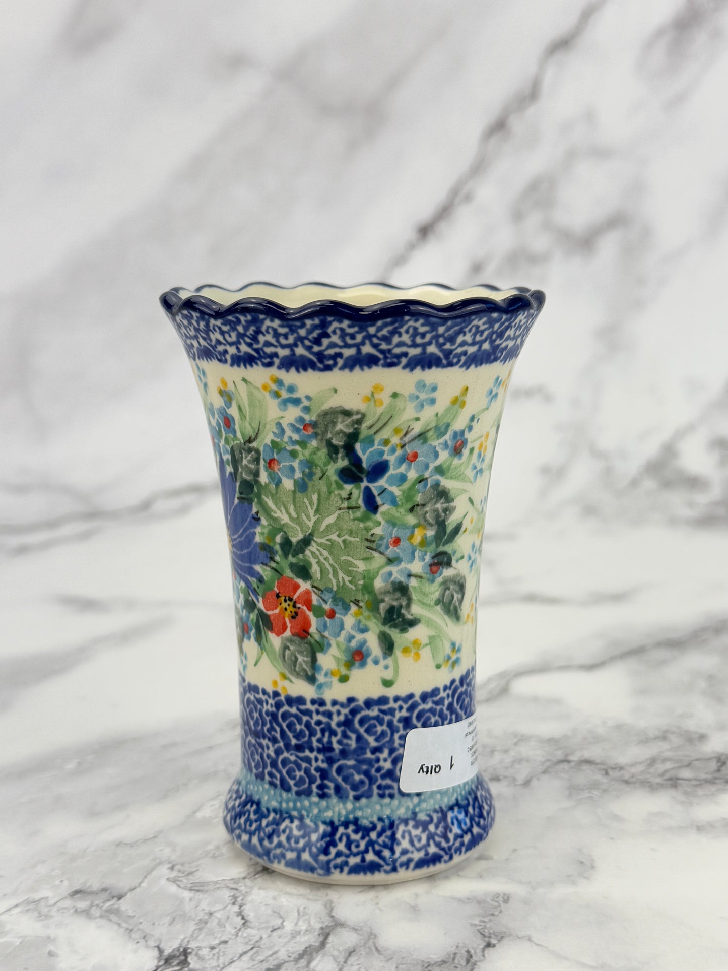 Ruffled Unikat Bud Vase - Shape 127 - Pattern U5156