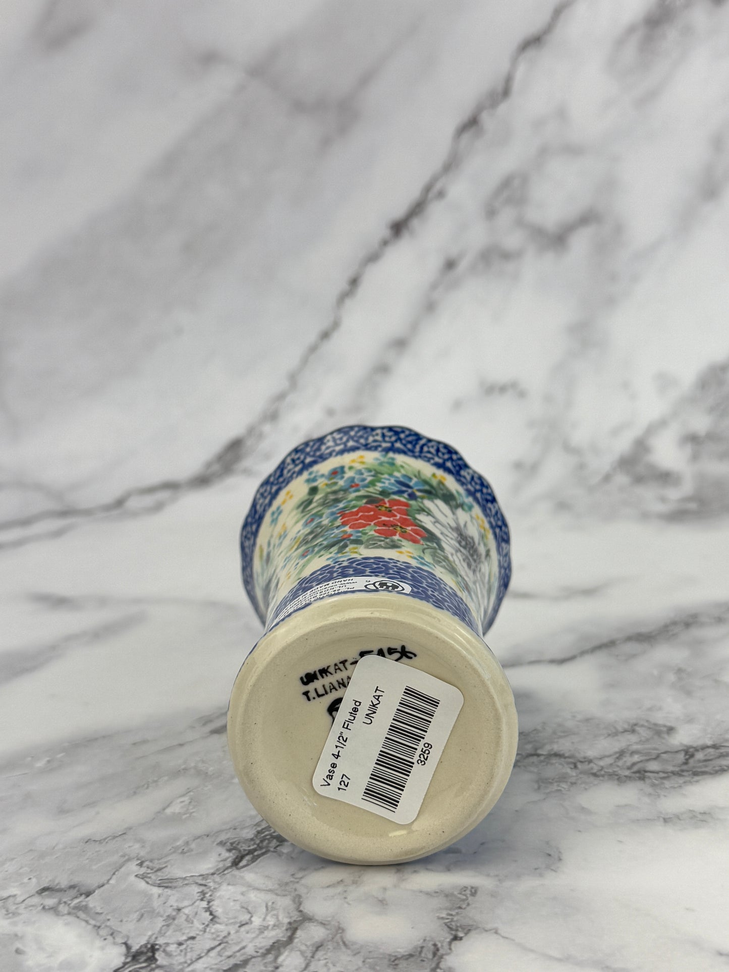 Ruffled Unikat Bud Vase - Shape 127 - Pattern U5156