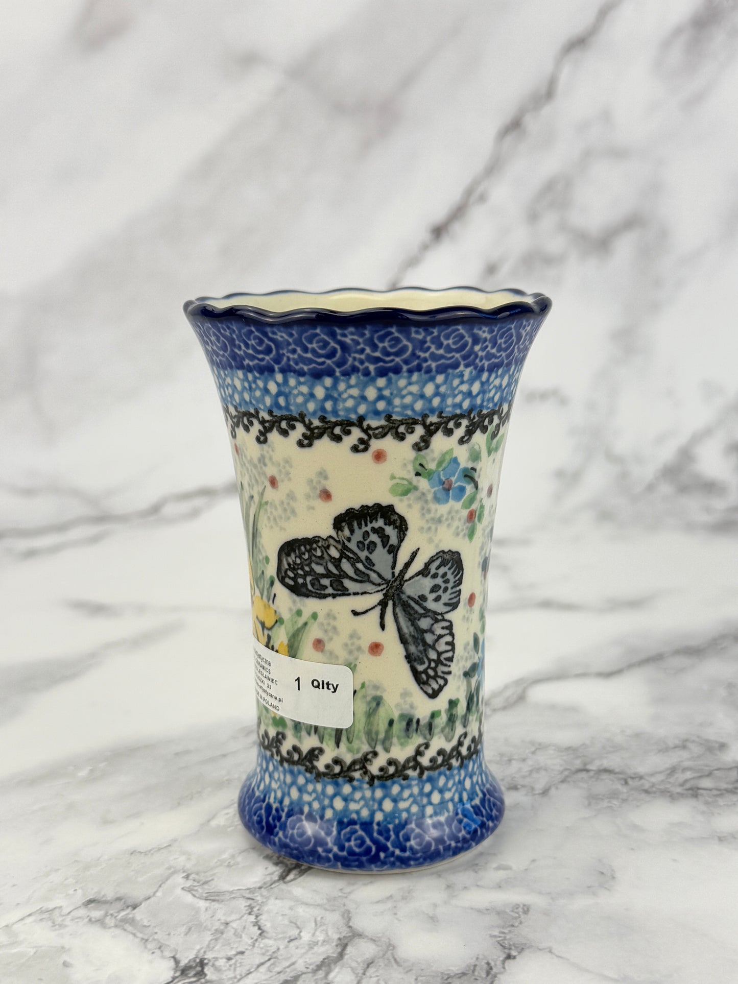 Ruffled Unikat Bud Vase - Shape 127 - Pattern U5132