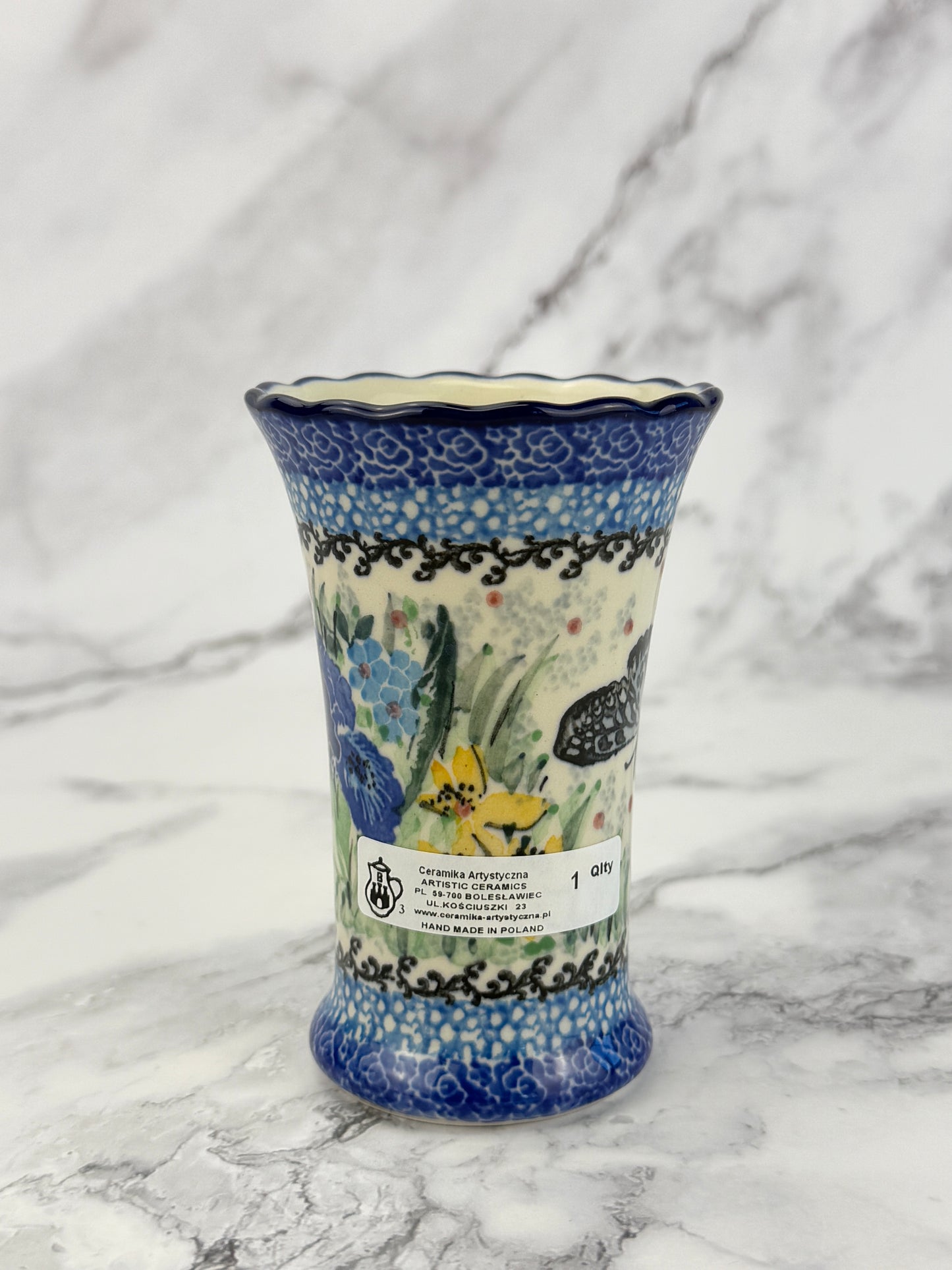 Ruffled Unikat Bud Vase - Shape 127 - Pattern U5132