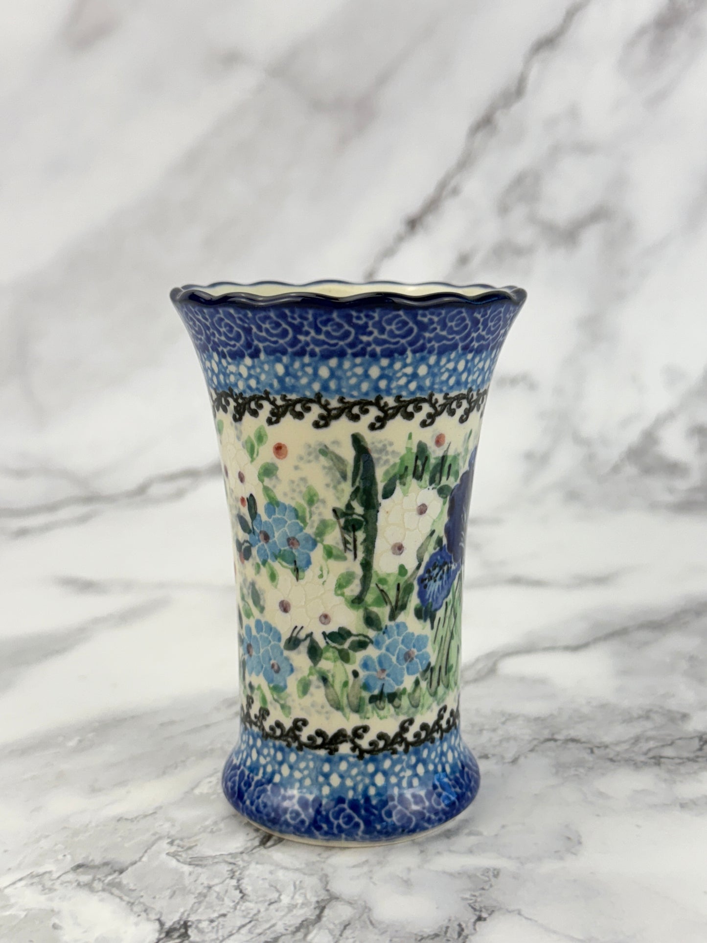 Ruffled Unikat Bud Vase - Shape 127 - Pattern U5132