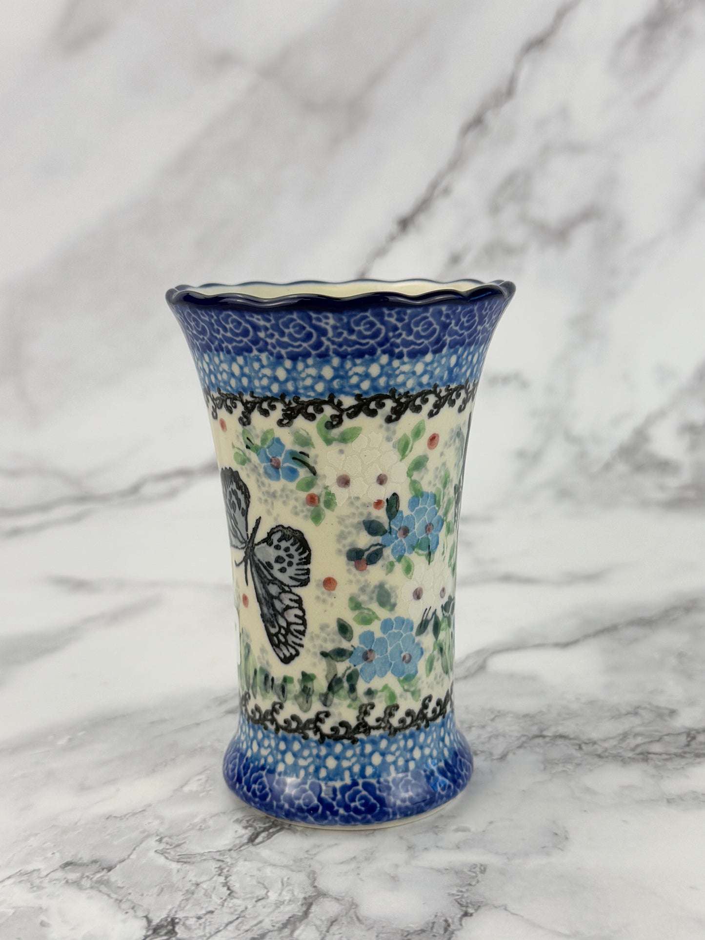 Ruffled Unikat Bud Vase - Shape 127 - Pattern U5132