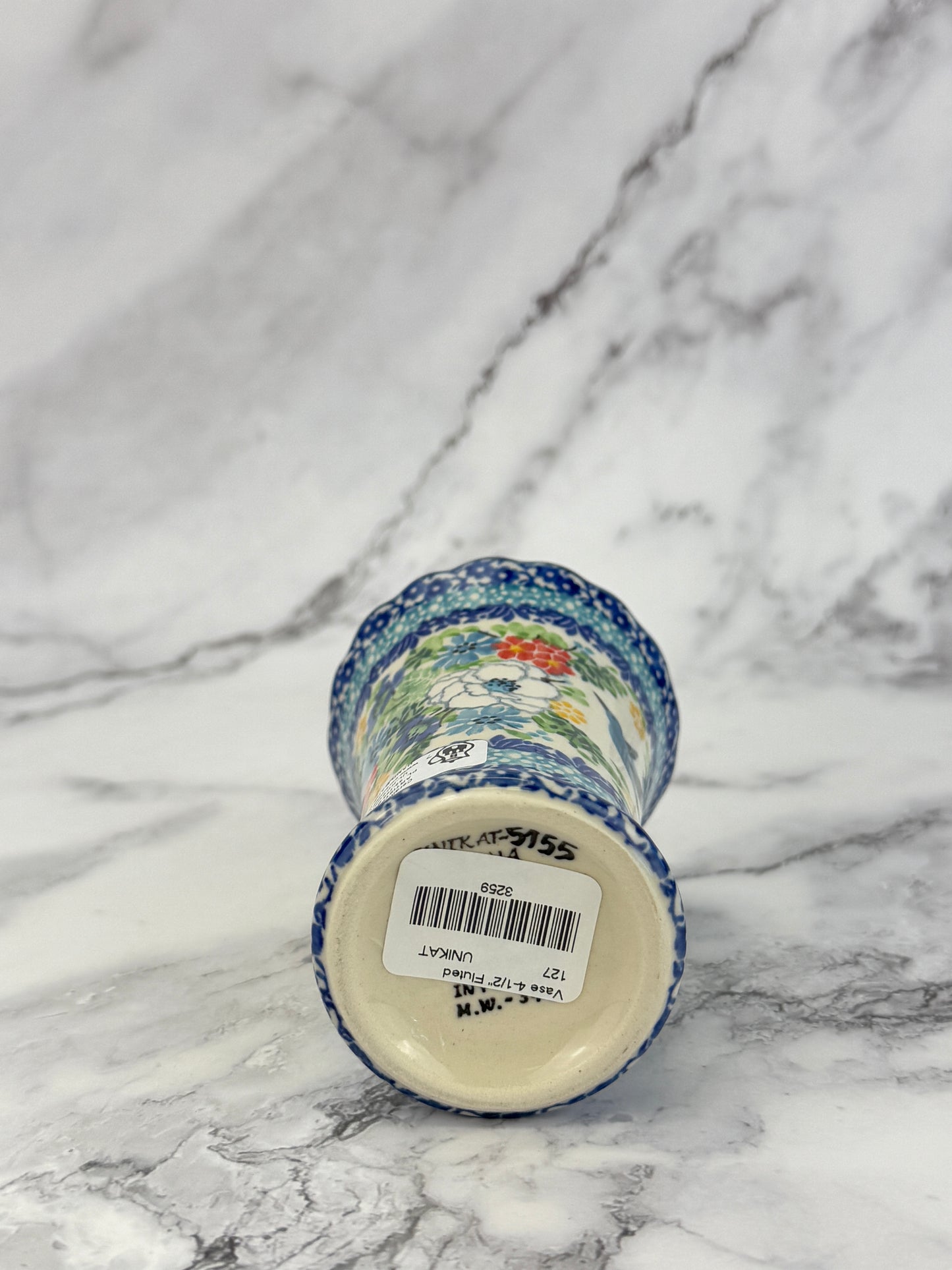 Ruffled Unikat Bud Vase - Shape 127 - Pattern U5155