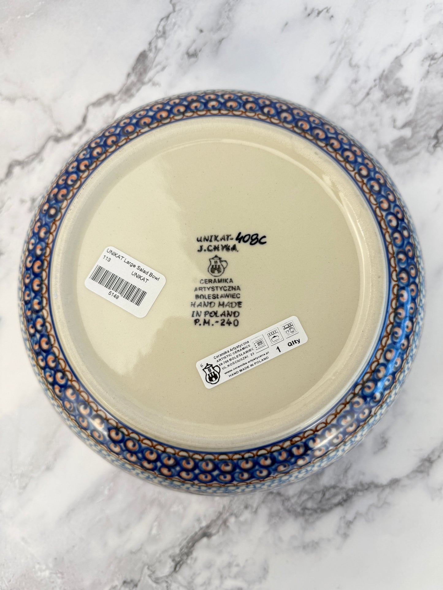 Large Unikat Mixing Bowl - Shape 113 - Pattern U408C