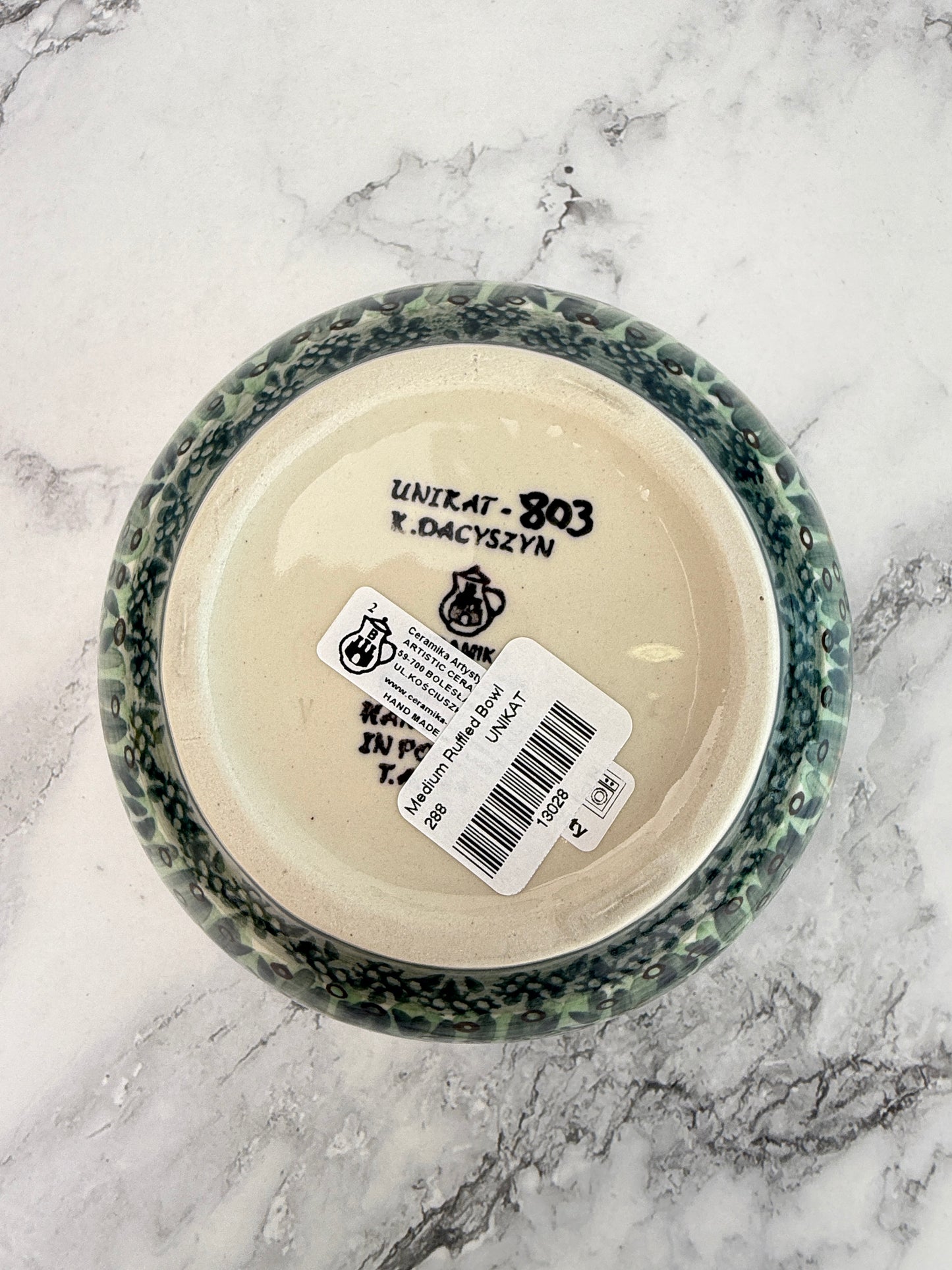 Unikat Ruffle Edged Bowl - Shape 288 - Pattern U803