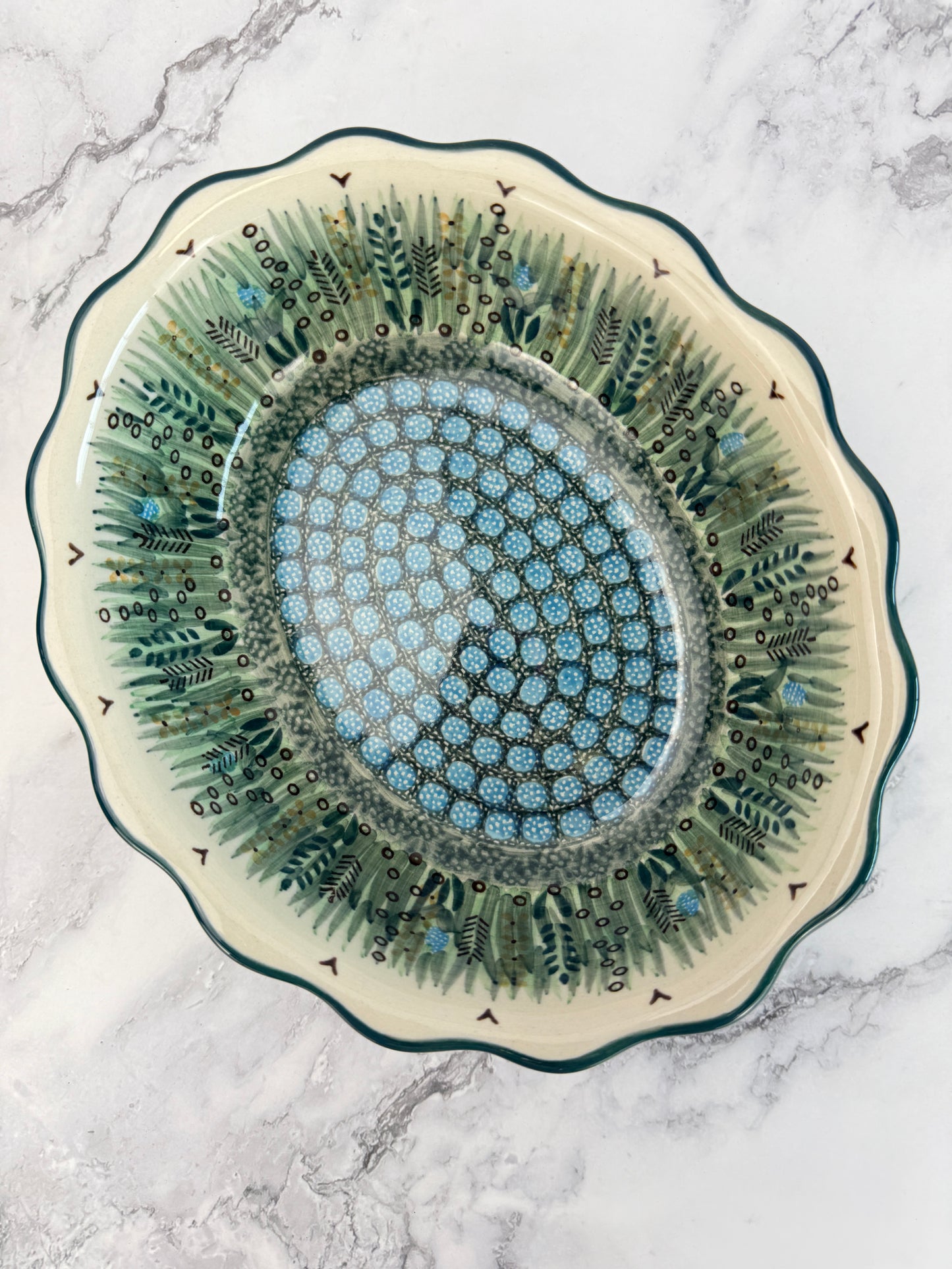 Scalloped Unikat Oval Bowl - Shape D78 - Pattern U803