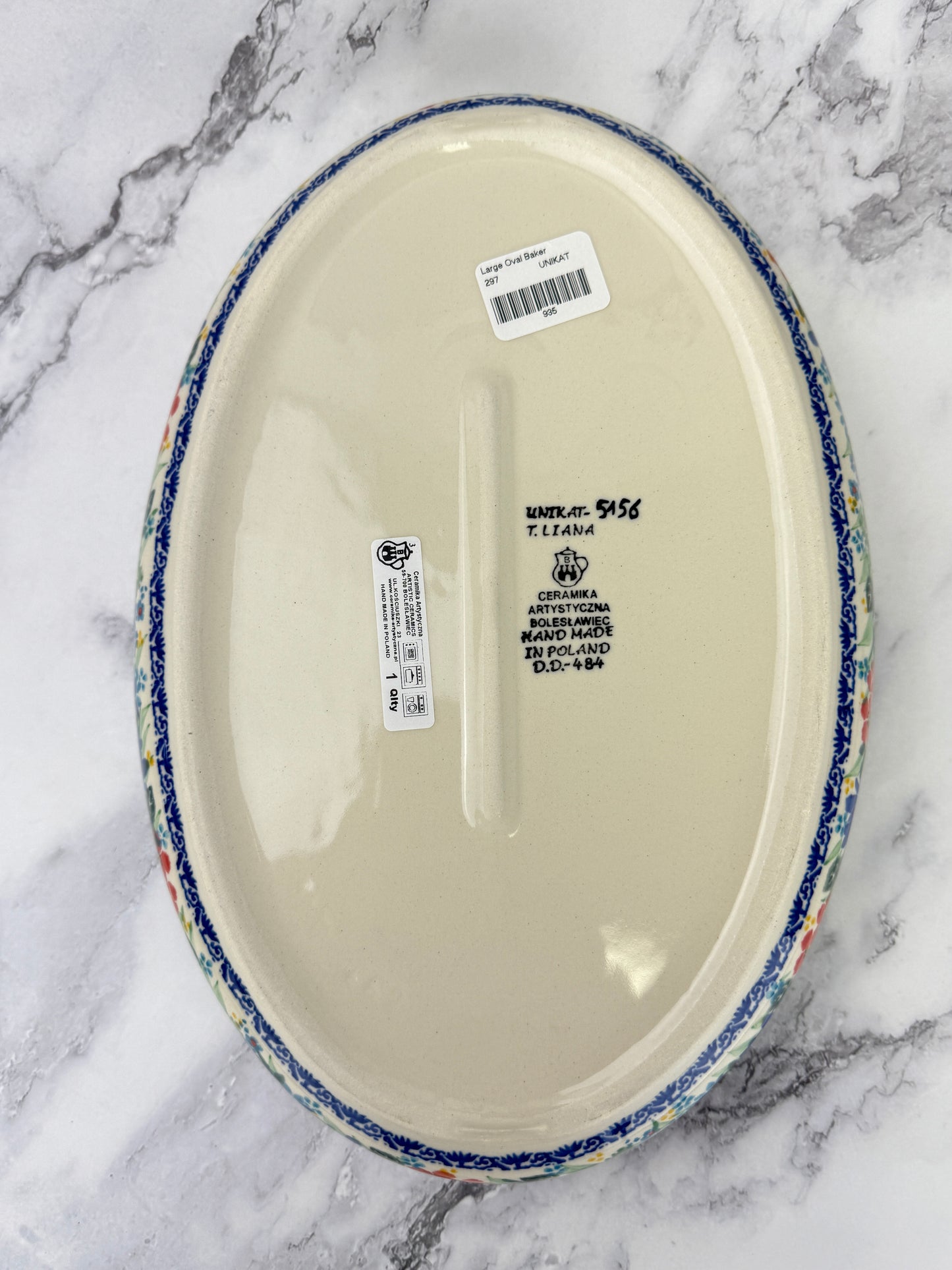 Large Unikat Oval Baker - Shape 297 - Pattern U5156