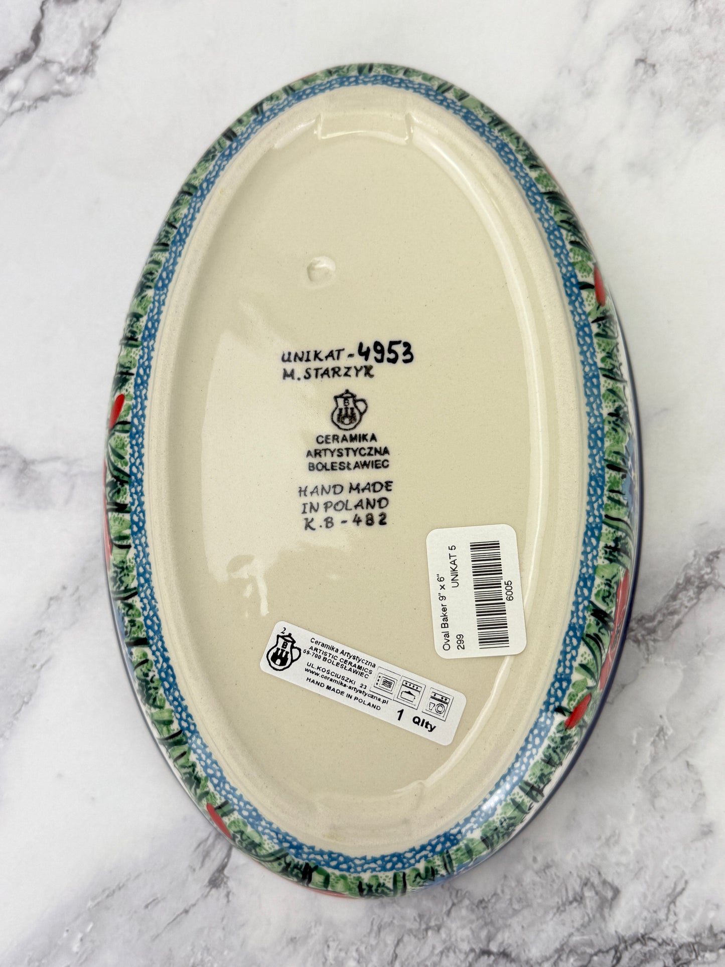 Small Unikat Oval Baker - Shape 299 - Pattern U4953