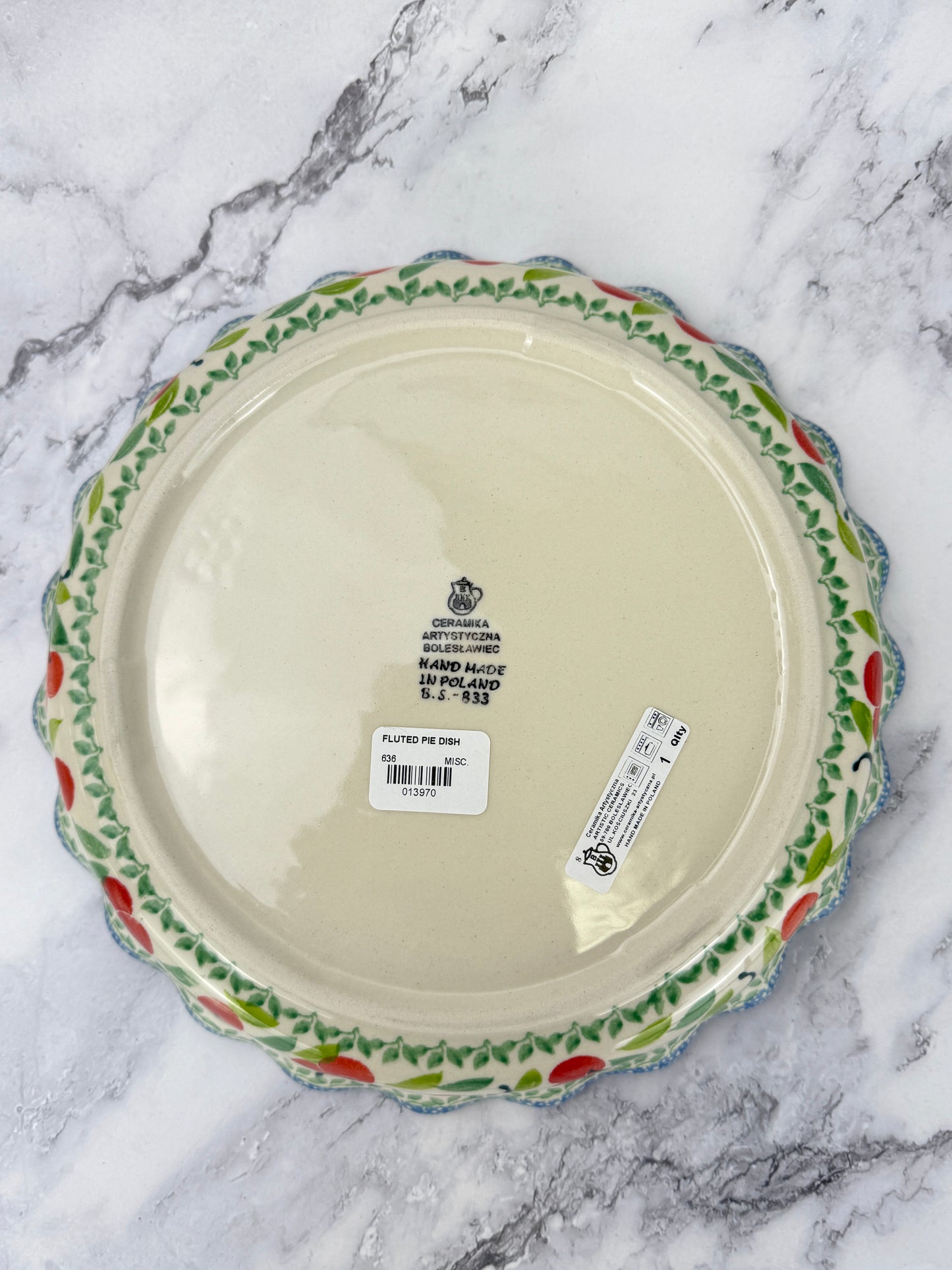 Ruffled Pie Plate / Round Baker  - Shape 636 - Pattern 3250