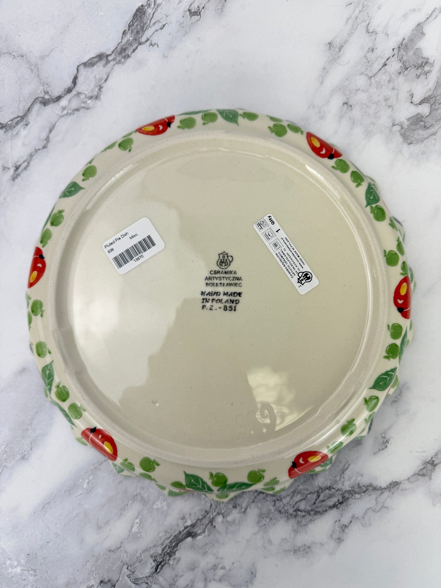 Ruffled Pie Plate / Round Baker  - Shape 636 - Pattern 3248