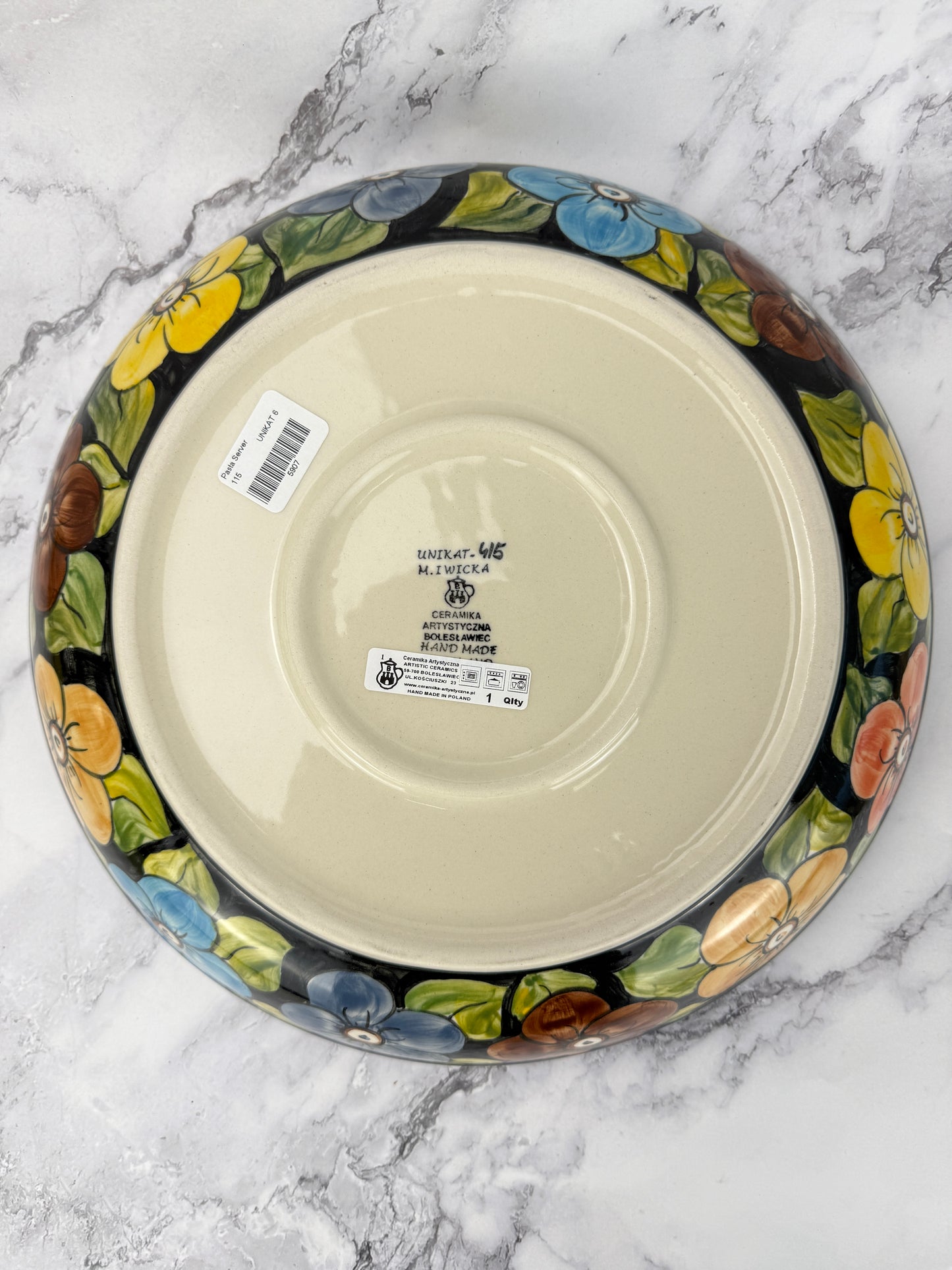 Unikat Pasta Server / Wide Shallow Bowl - Shape 115 - Pattern U415