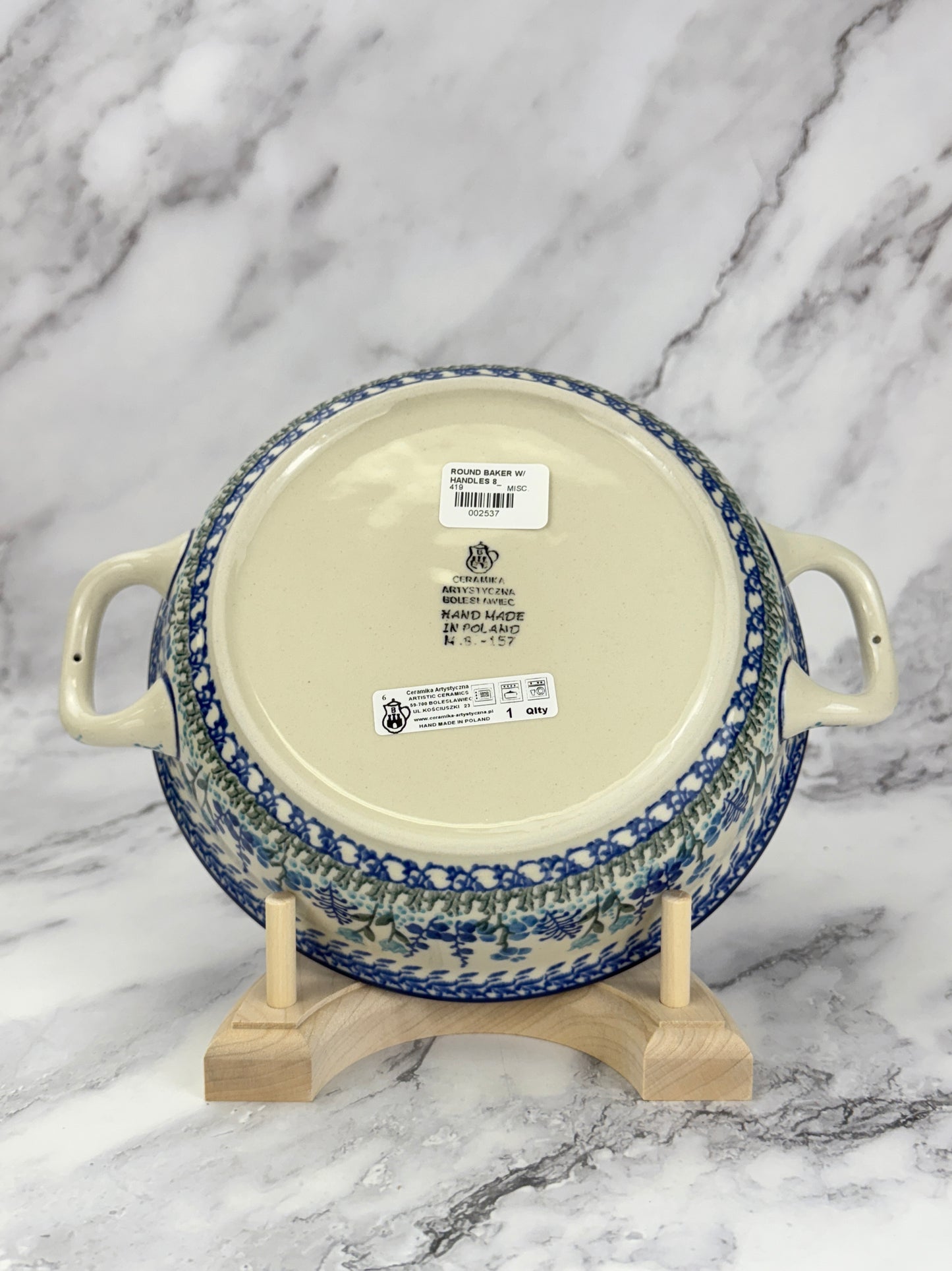 8" Round Baker With Handles - Shape 419 - Pattern 2898