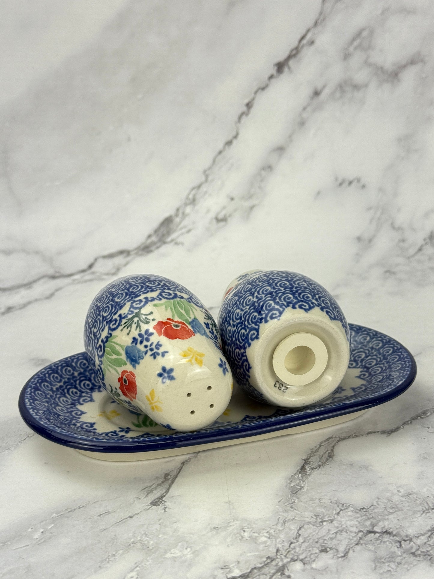 Salt and Pepper Set with Tray - Shape 131 - Pattern 3218