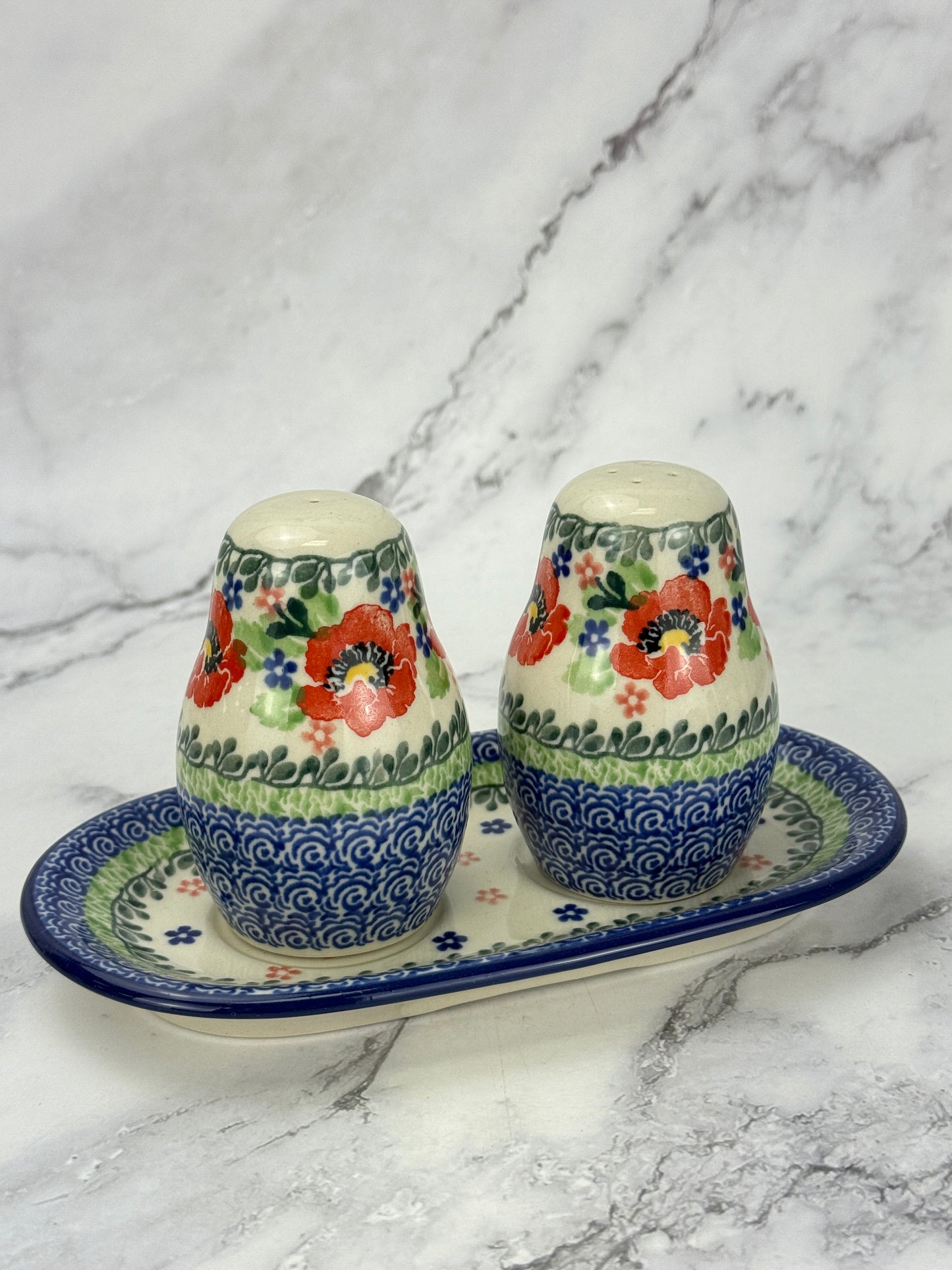 Salt and Pepper Set with Tray - Shape 131 - Pattern 3219