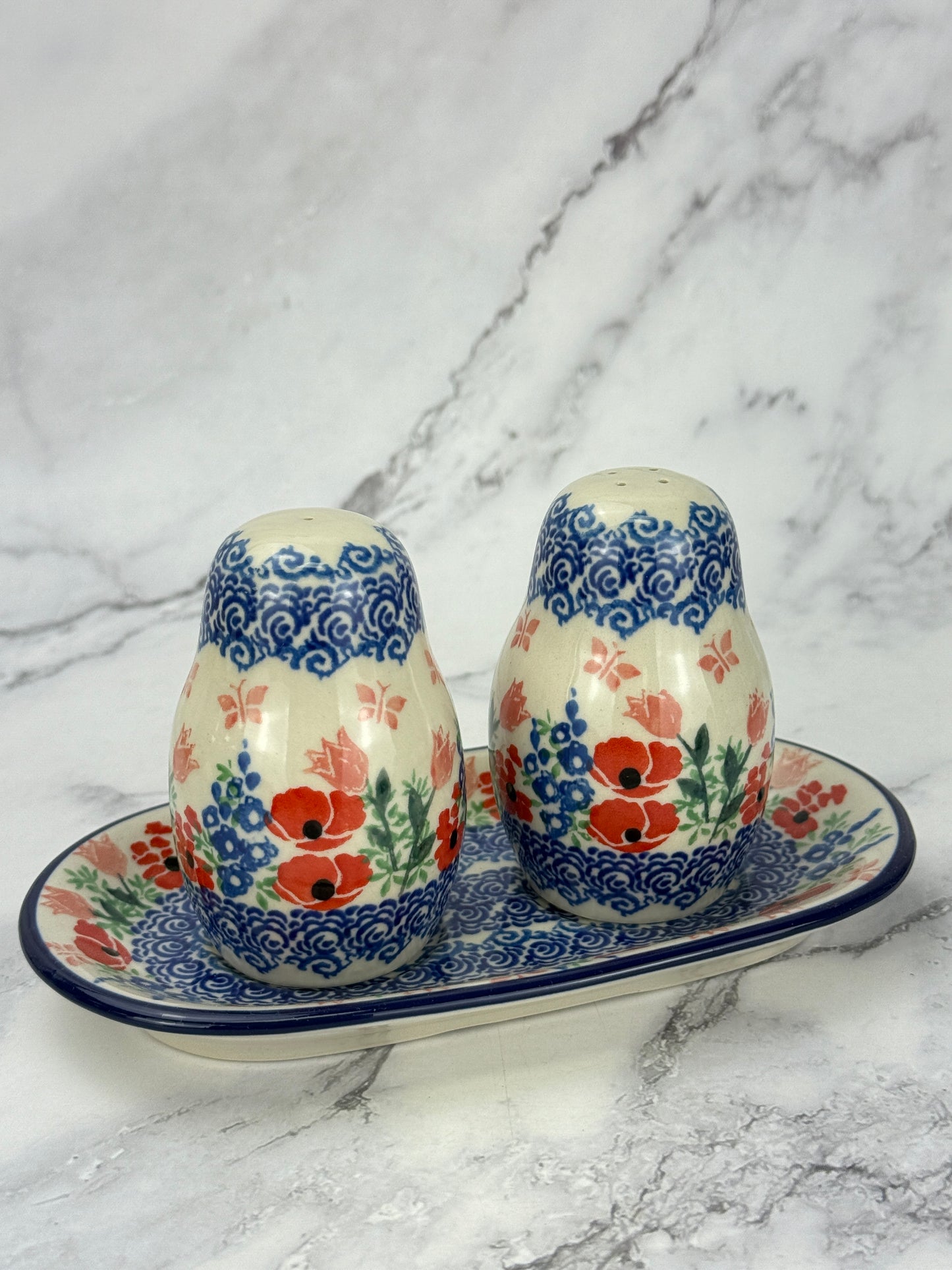 Salt and Pepper Set with Tray - Shape 131 - Pattern 3220