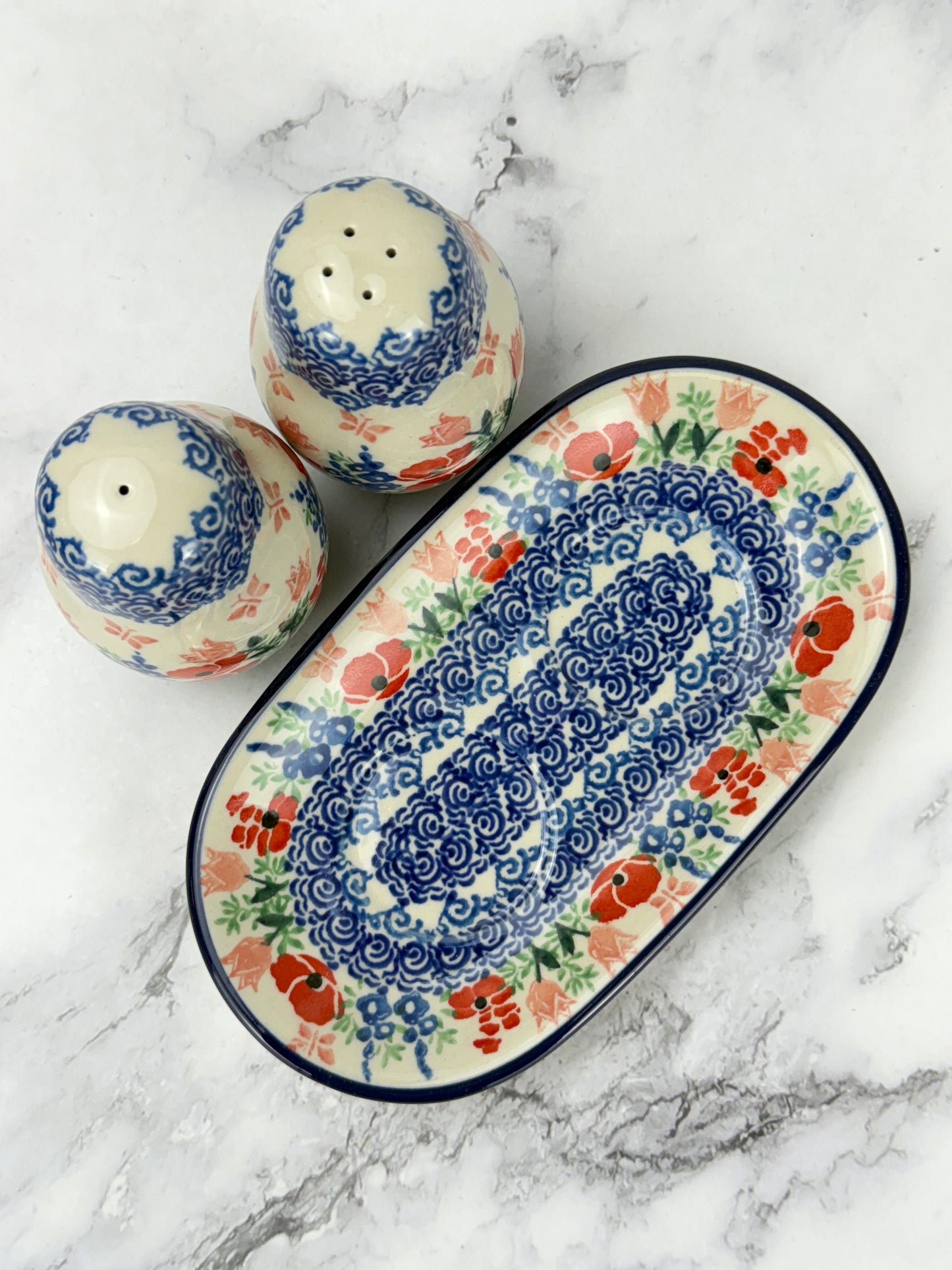 Salt and Pepper Set with Tray - Shape 131 - Pattern 3220